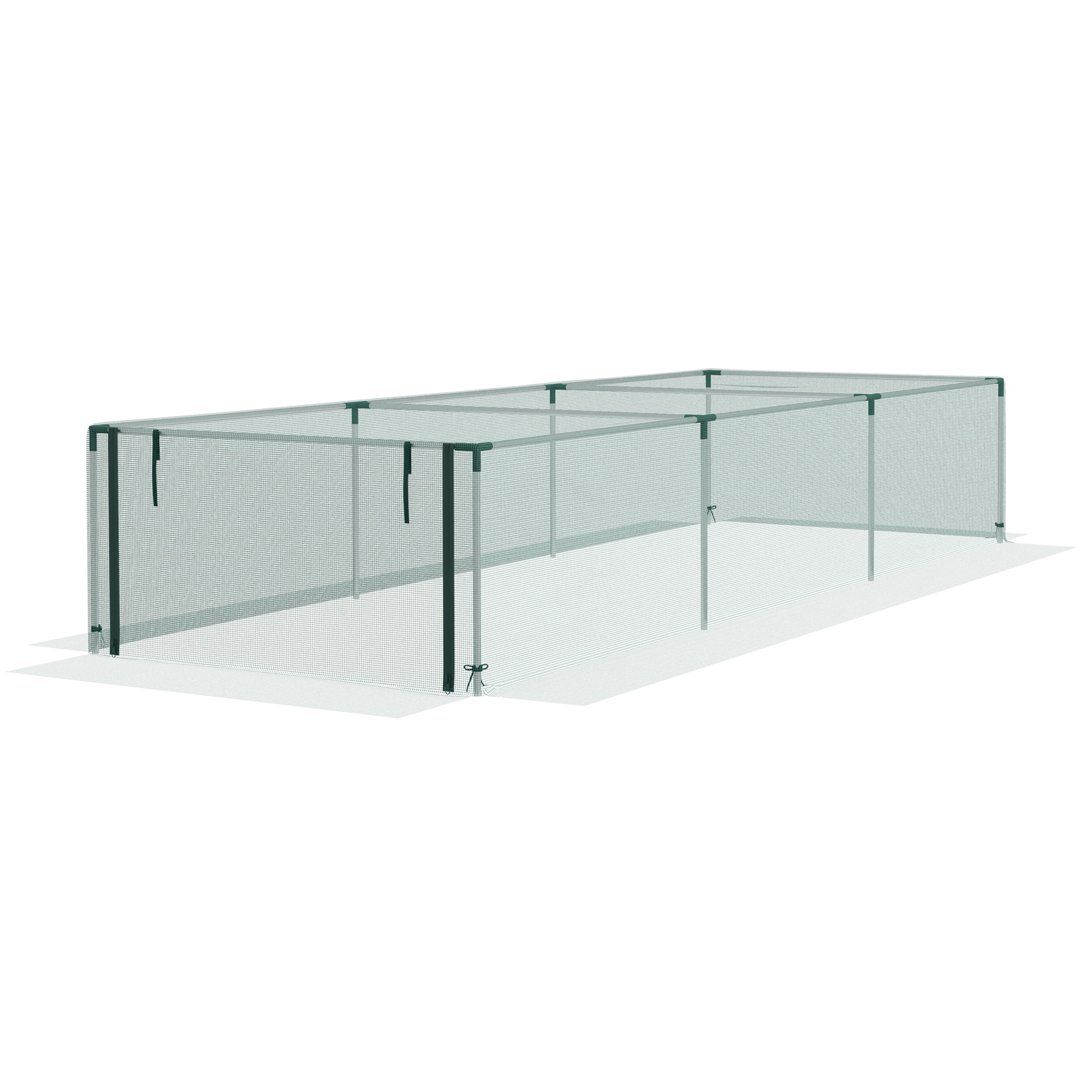Taimekaitsevõrk köögiviljakaitse lukuga uks terasraam 125x125x62 5 cm roheline/hõbedane