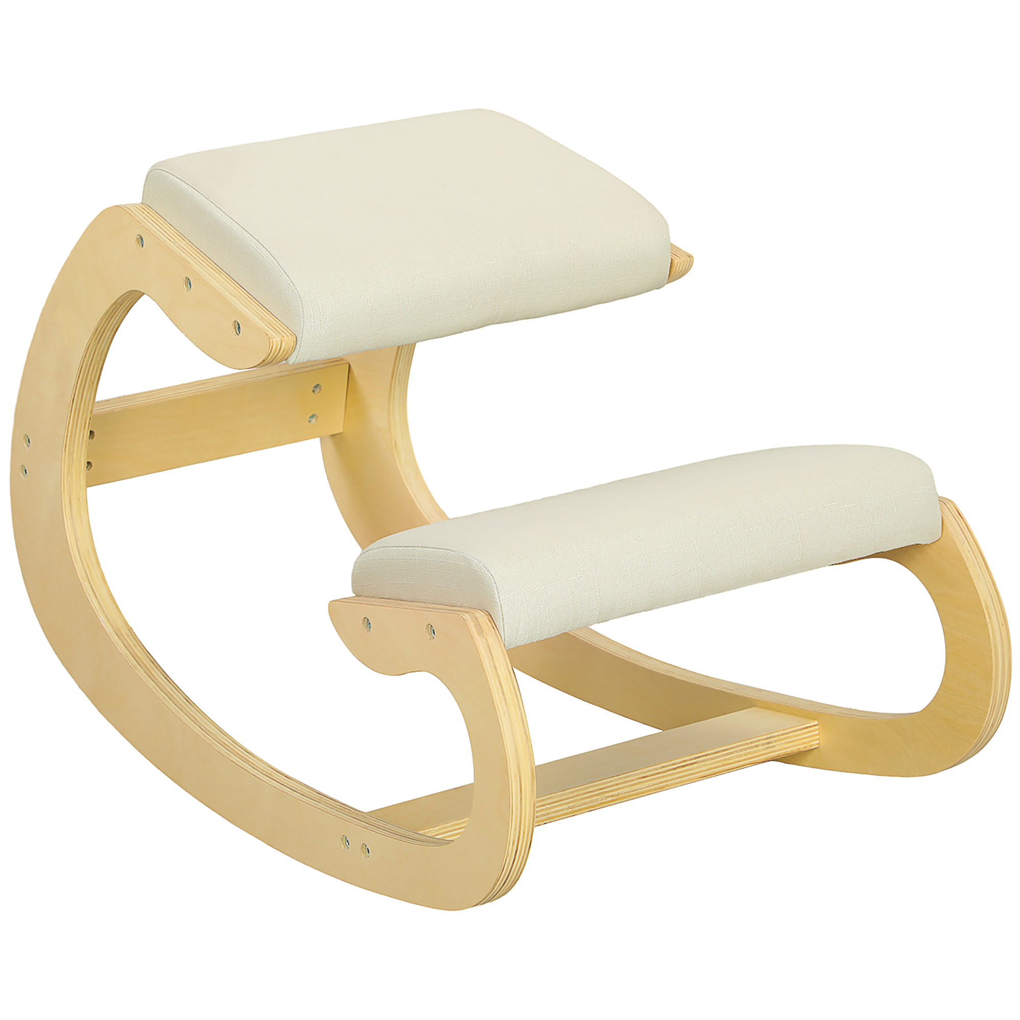 Ergonominen, keinuva polvistuja kotitoimistoon, ryhdin parantamiseen, kermanvärinen