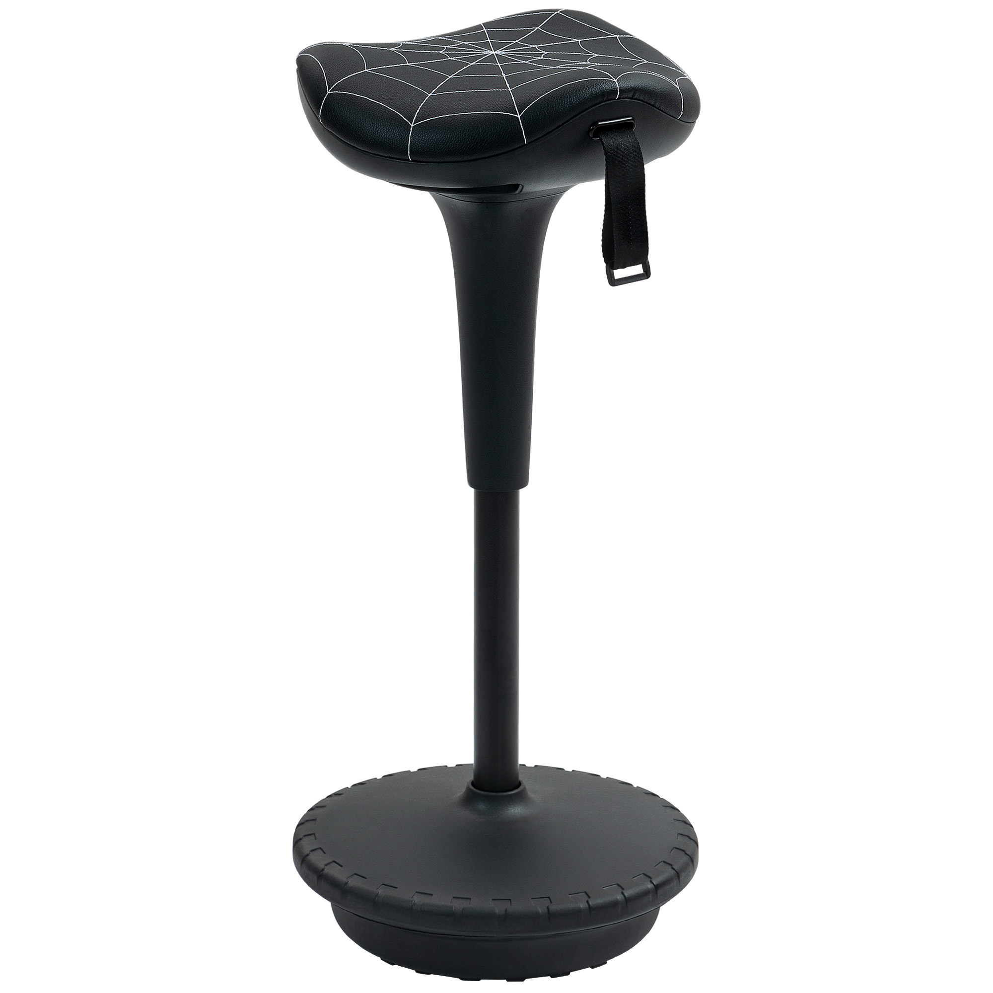 Toimistotuoli pyörivällä toiminnolla, ergonominen jakkara, korkeussäädettävä 65,5-83,5 cm, kallistus 120°, musta