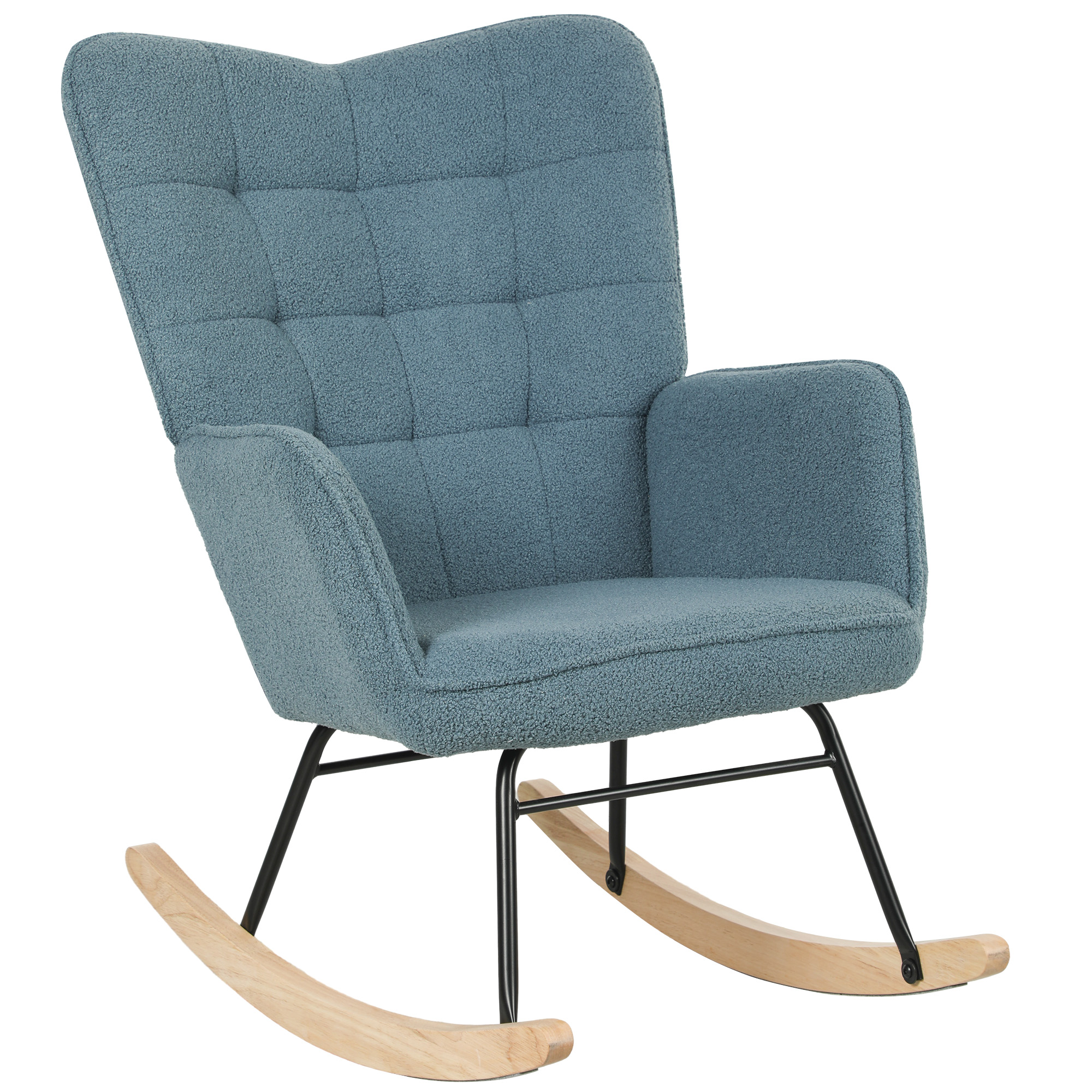Keinutuoli, ergonominen muotoilu, massiivipuusta valmistetut jalat, jopa 120 kg, vaaleansininen
