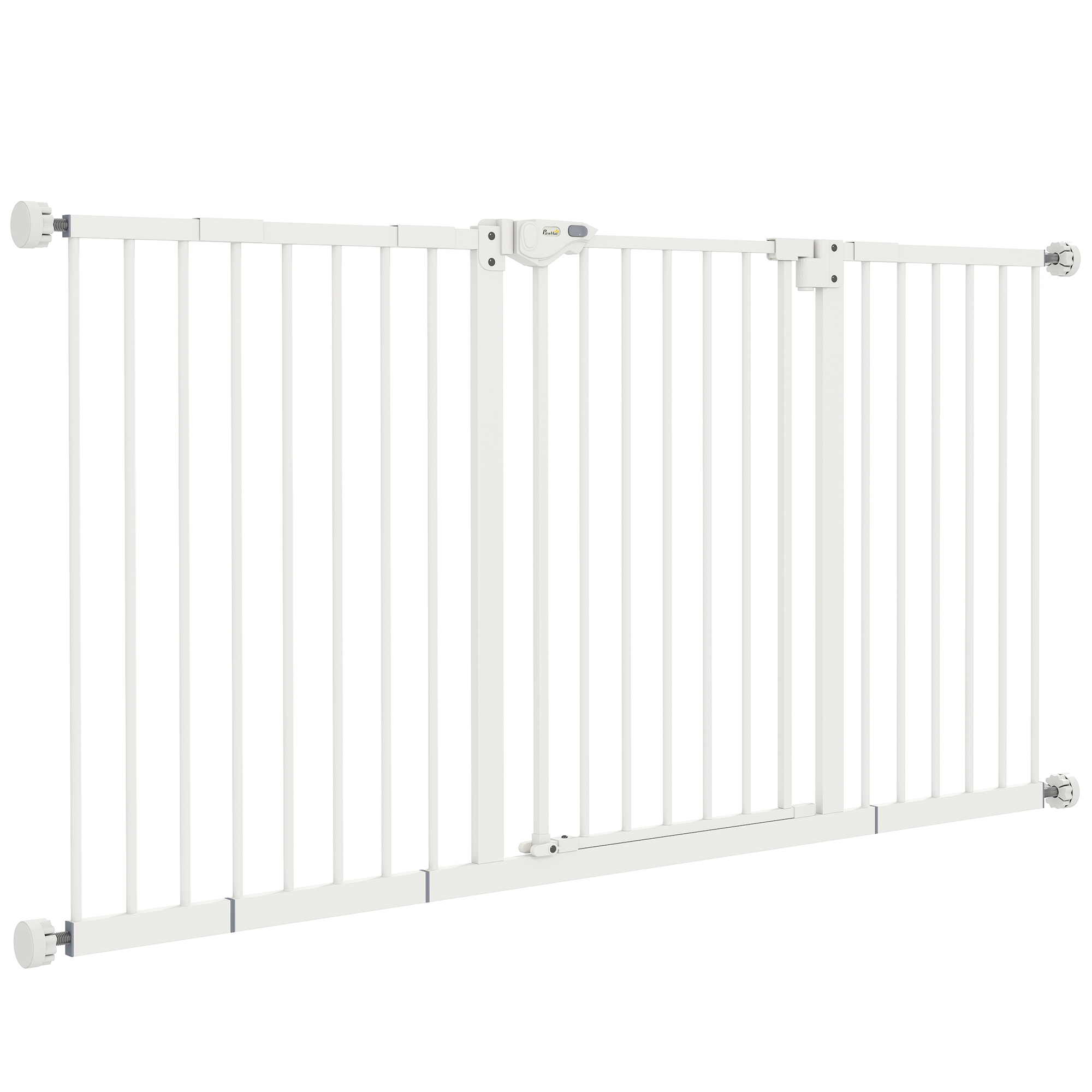 Koeravärav laiendatav klambriga kinnitatav metallist 136x76cm valge