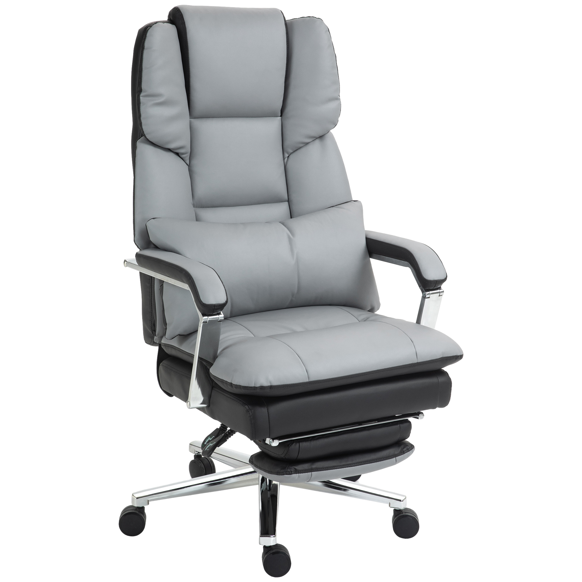 Toimistotuoli, ergonominen, säädettävä, 63x71x123-129cm, vaaleanharmaa/musta