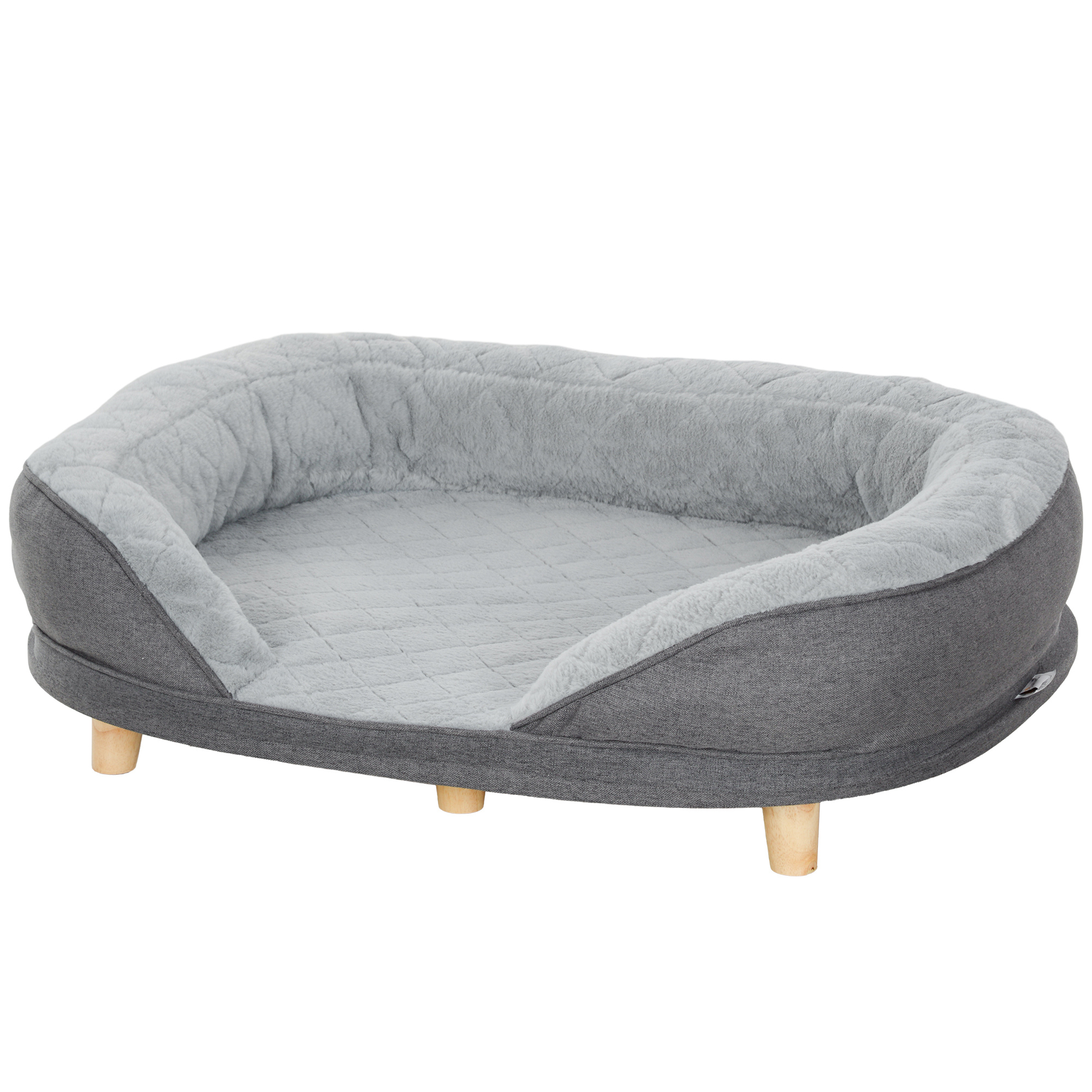 Koiranpeti koirille jopa 25 kg, irrotettava päällinen, liukumattomat jalat, 90 x 78 x 25 cm, harmaa