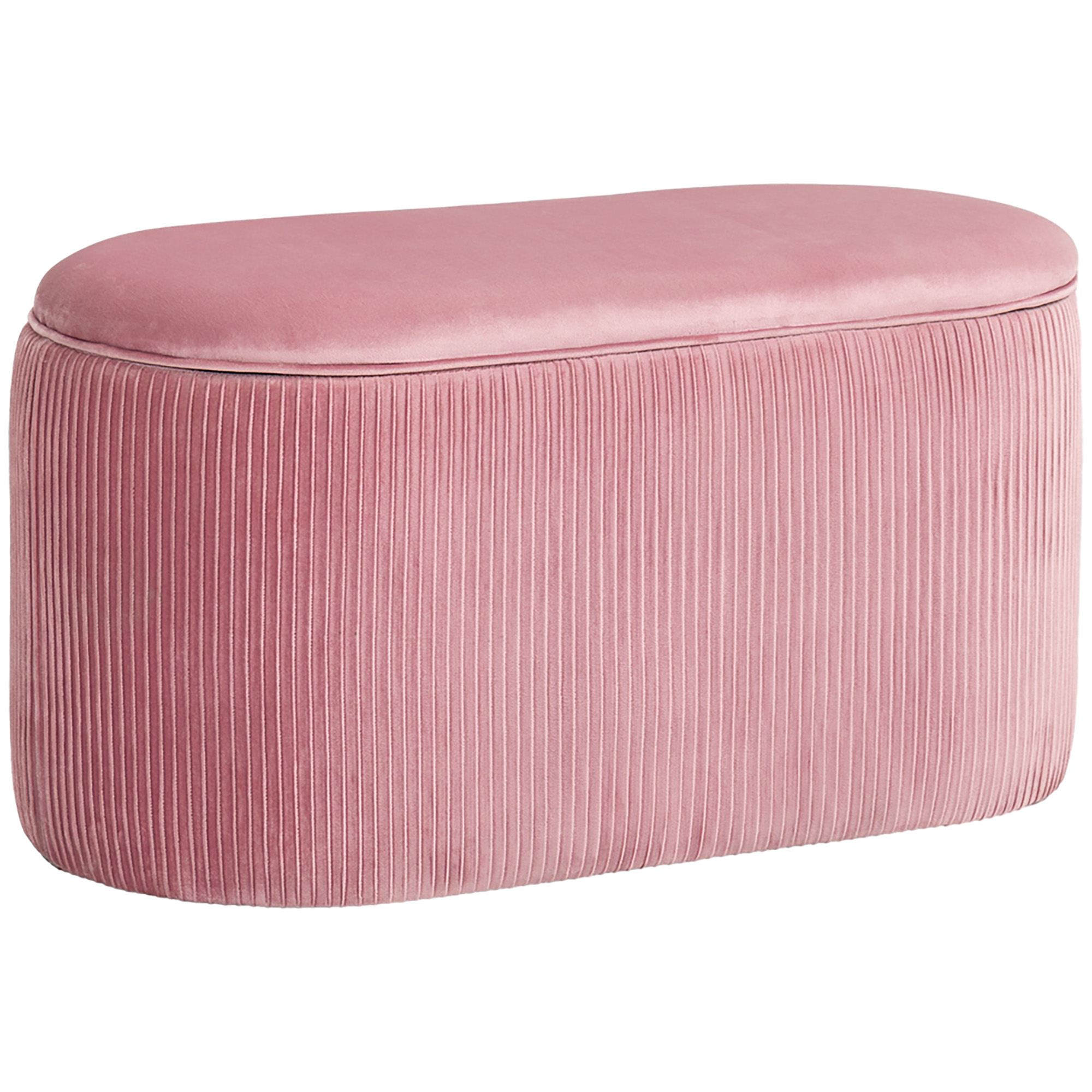 Polsterdatud pink panipaigaga retrodisain sametine välimus 81 cm x 40 cm x 41 cm antiikroosa