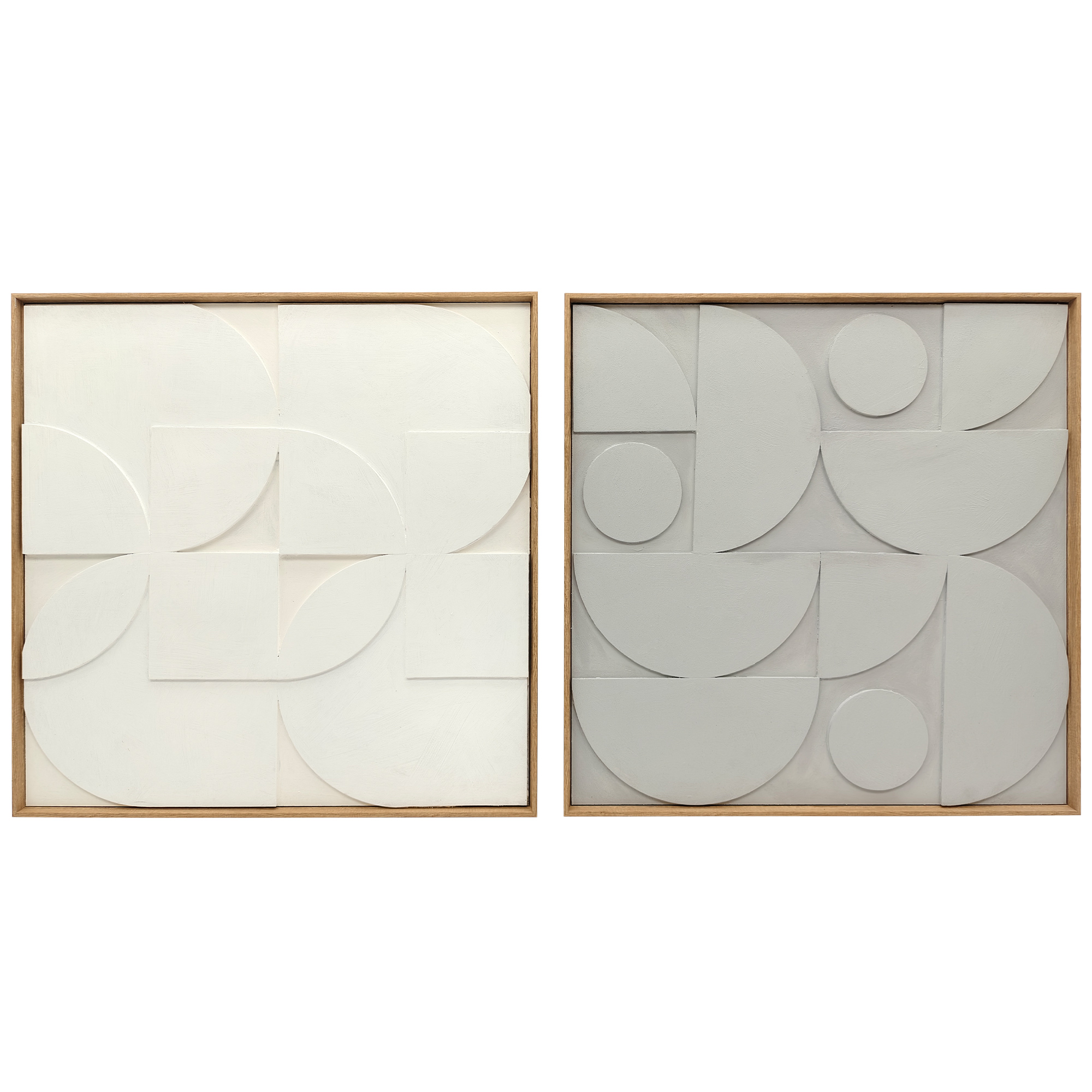 3D-seinäkoriste, 2 kpl:n setti, geometrinen, moderni seinäkoriste olohuoneeseen, eteiseen, 80 x 3,5 x 80 cm, valkoinen