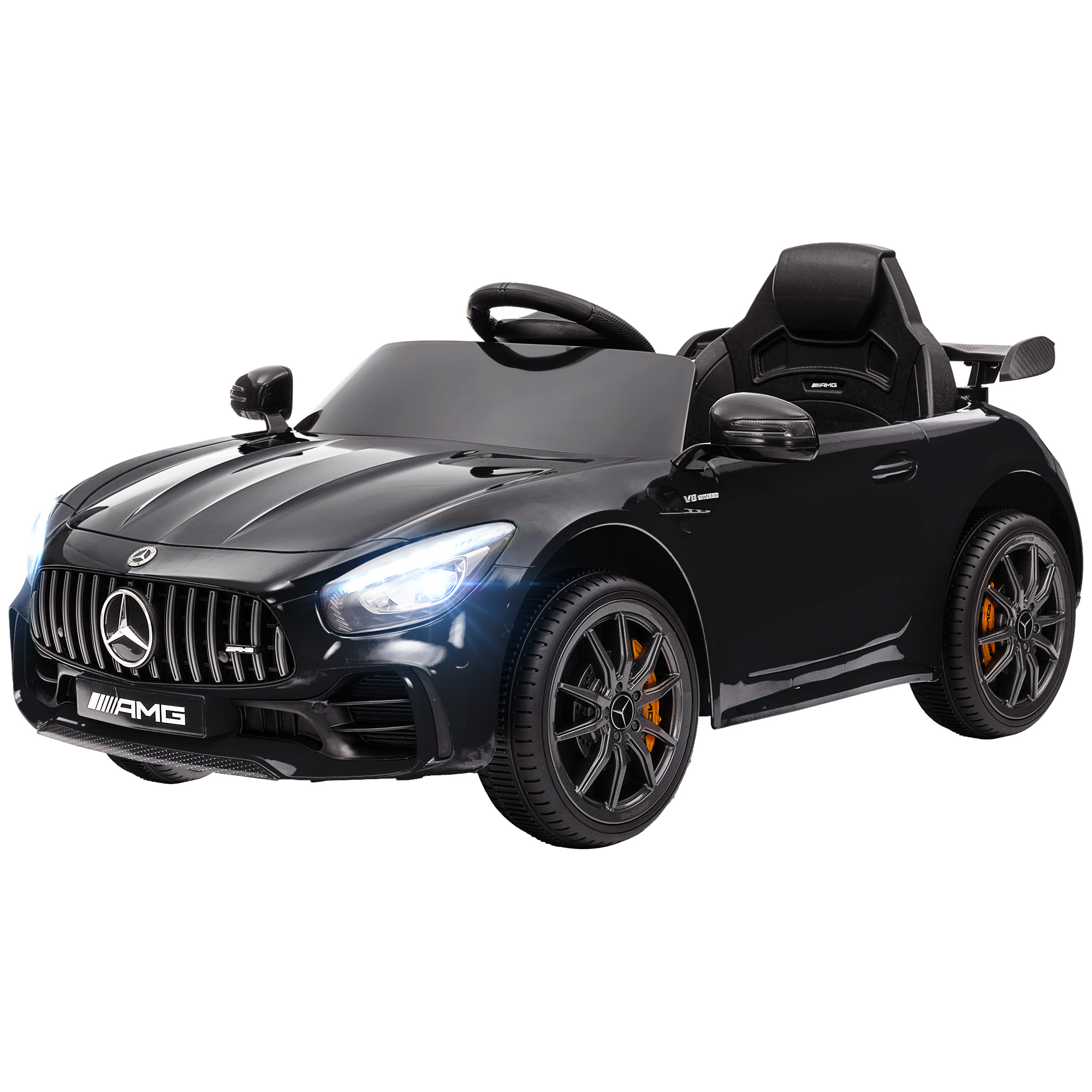 Sähköinen lastenauto, Mercedes, 3-5 km/h, kaukosäädin, valot ja musiikki, musta