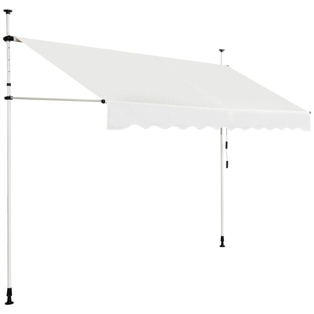 Ilma puurimiseta paigaldatav rõdumarkiis ja teleskoop-päikesevari (300x120 cm) beež