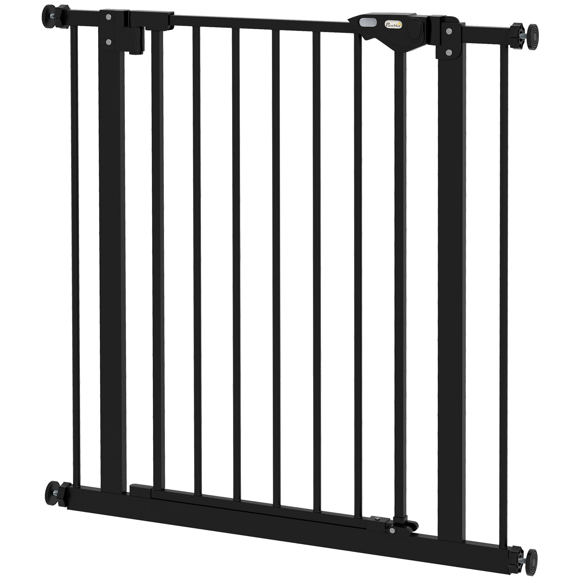 Koiran turvaportti, esteportti, lemmikkien turvaportti, metalli, muovi, 74-80 cm, musta