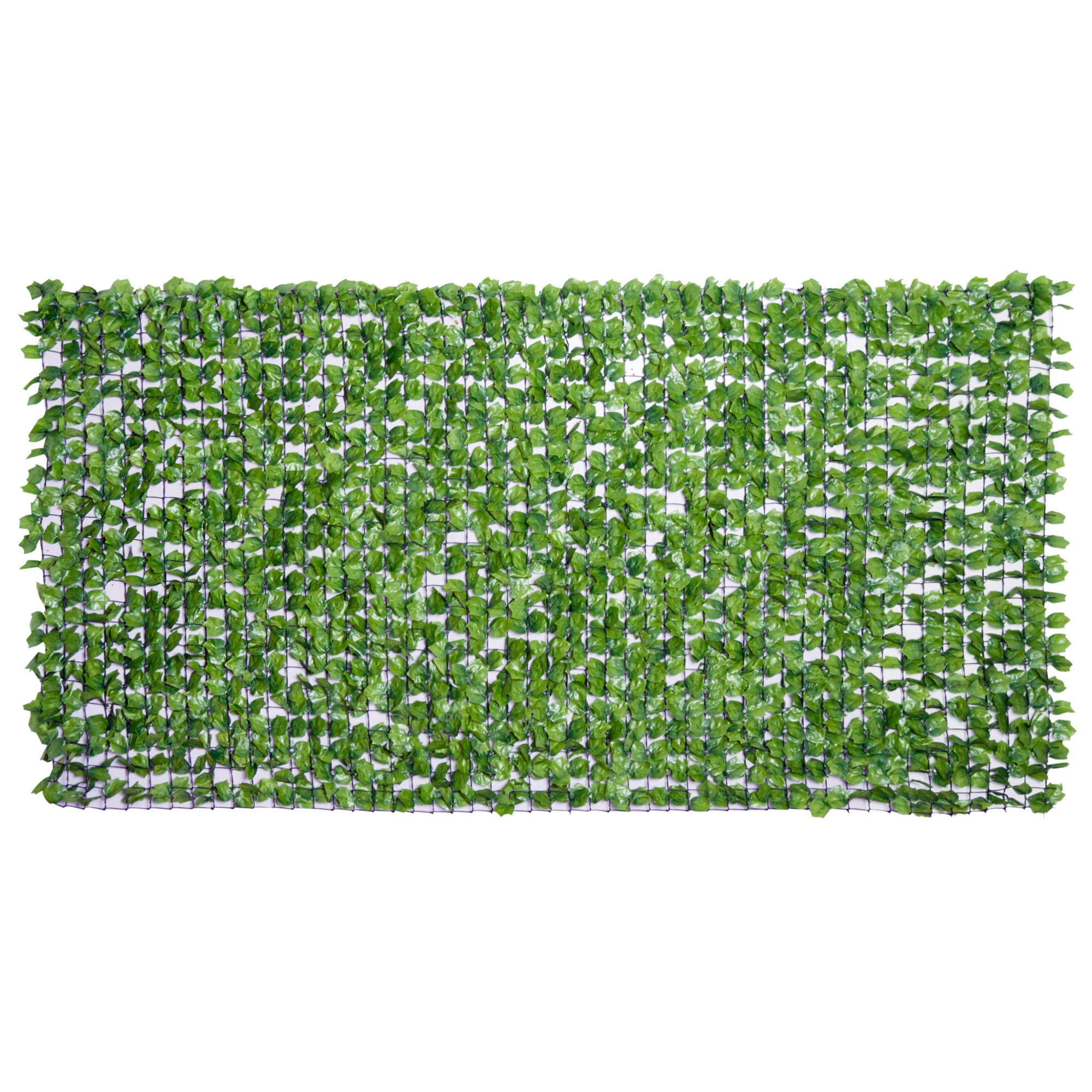 Keinotekoinen pensasaidan yksityisyydensuoja, UV-suojattu, yksityisyydensuojaruudukko lehdillä, pensasaita, 300 x 150 cm, vihreä