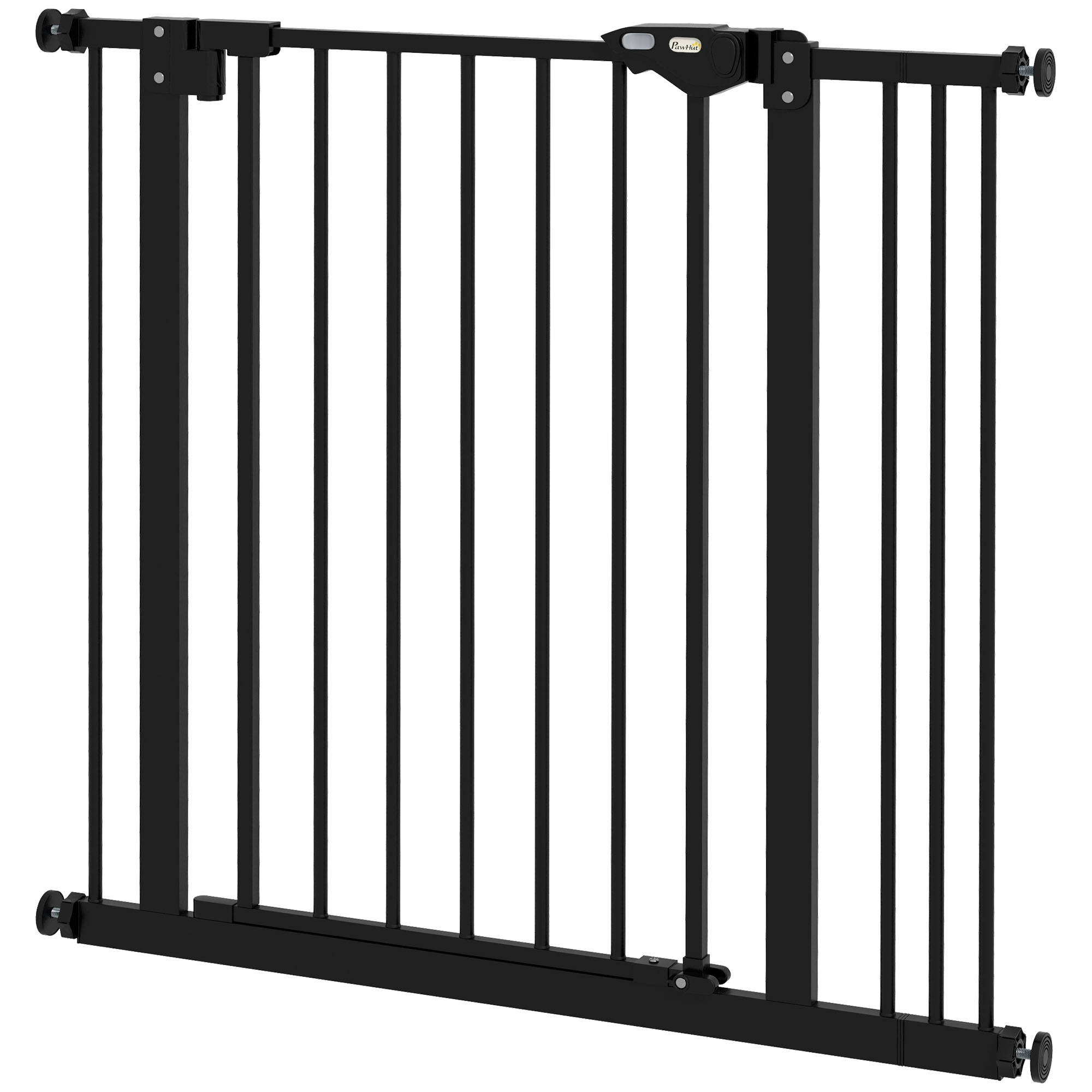 Koiran turvaportti, esteportti, lemmikkien turvaportti, metalli, muovi, 74-87 cm, musta