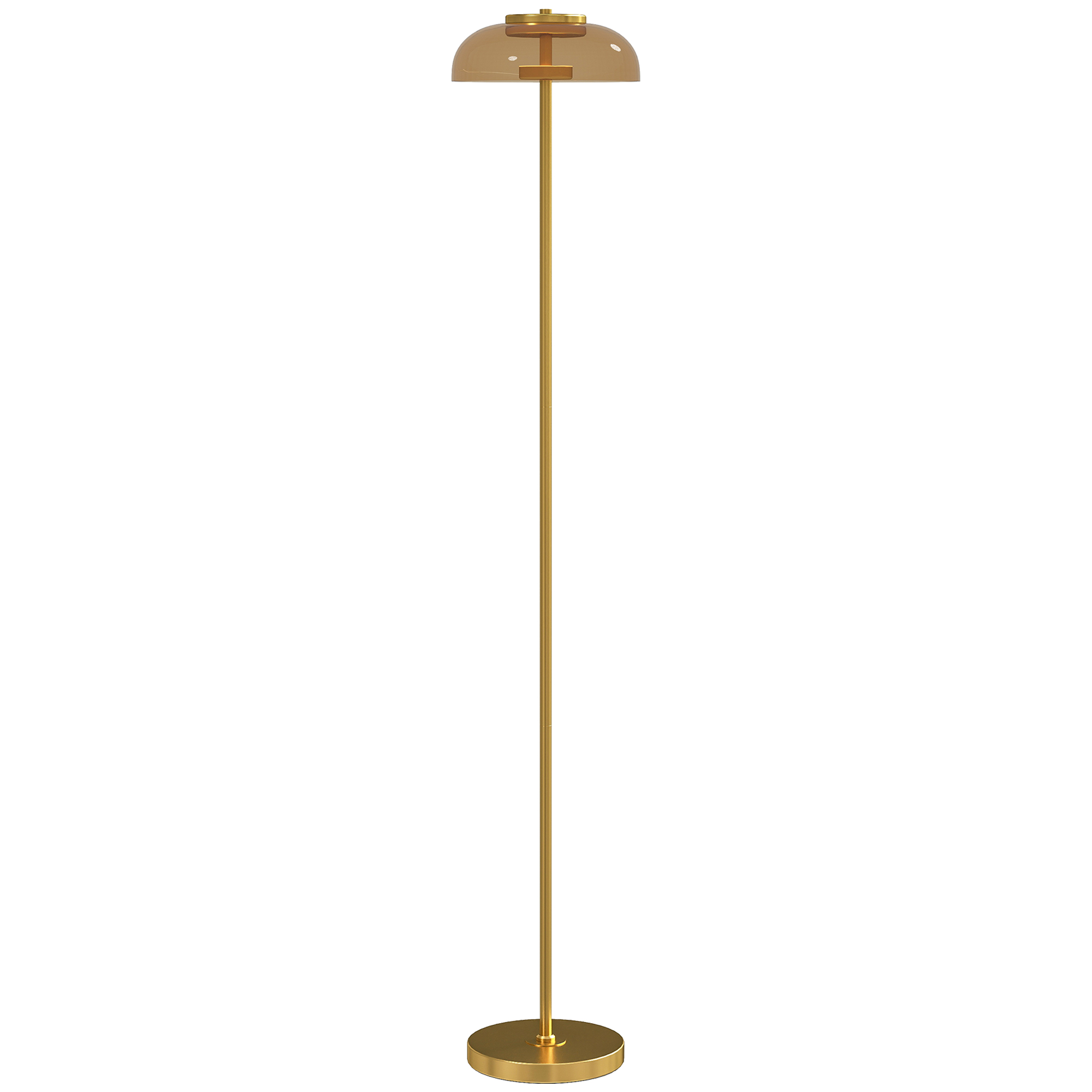 LED-lattiavalaisin olohuoneeseen, lattiavalaisin 3000 K lämpimällä valolla, jalkakytkin, 25 x 25 x 134 cm, messinki