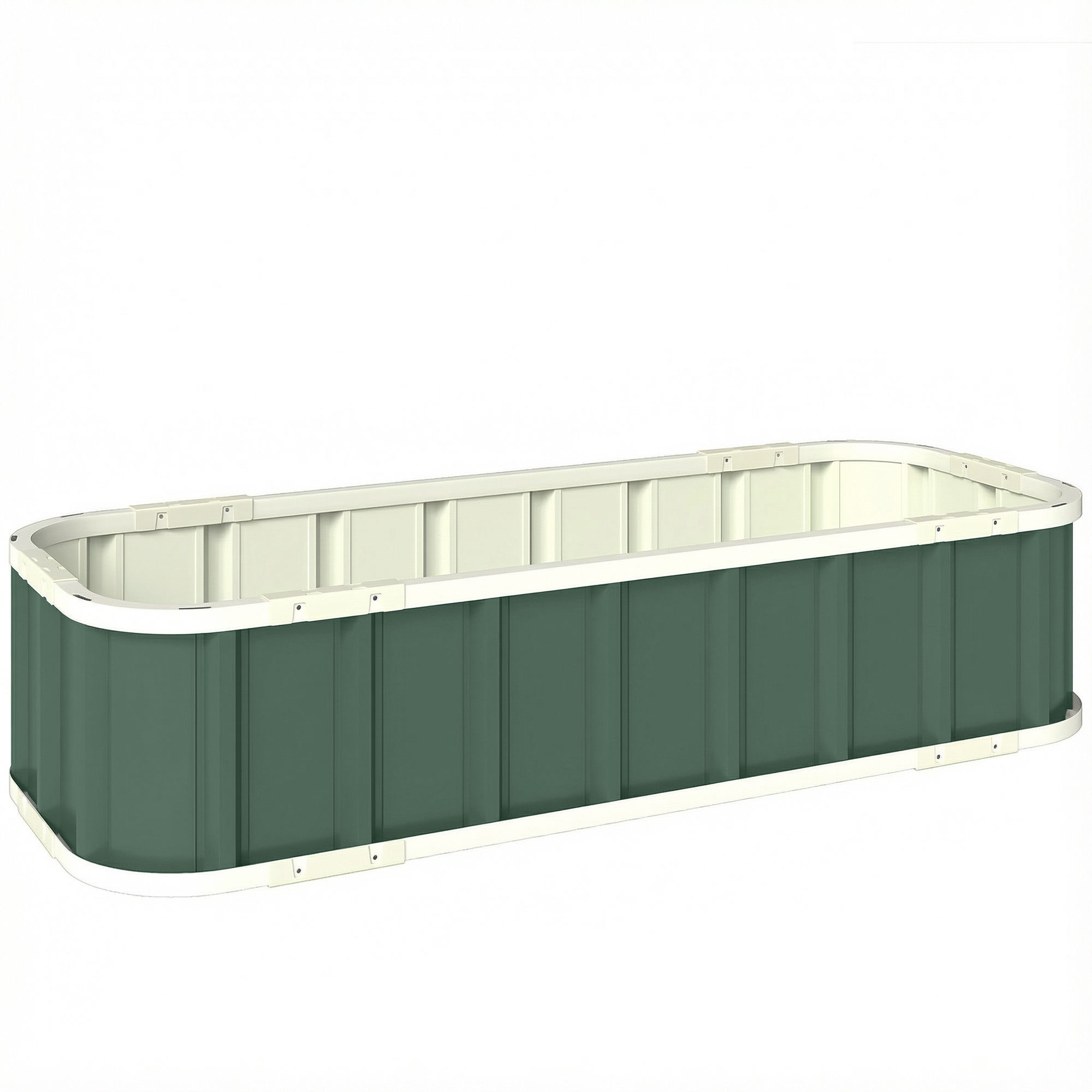 Terasest kõrgpeenar istutuspeenar klõpskinnitustega volditud serv külmraam 136 x 52 x 31 cm heleroheline