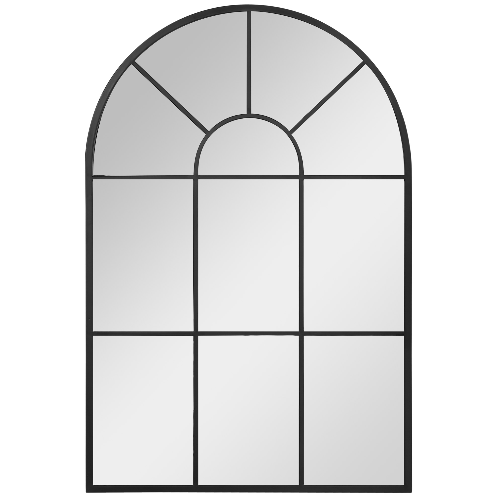 Ikkunapeili metallikehyksillä, 91 cm x 2 cm x 60 cm, musta