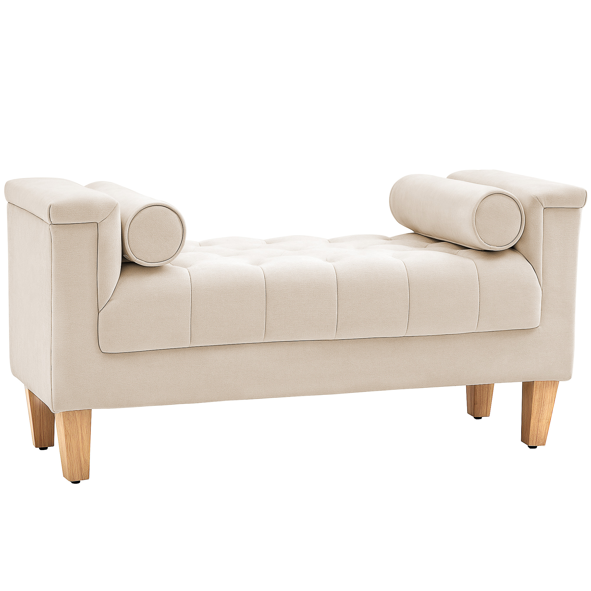 HOMCOM polsterpink vintage-disain 2 patja šenillkate 115 x 44 x 58 cm beež