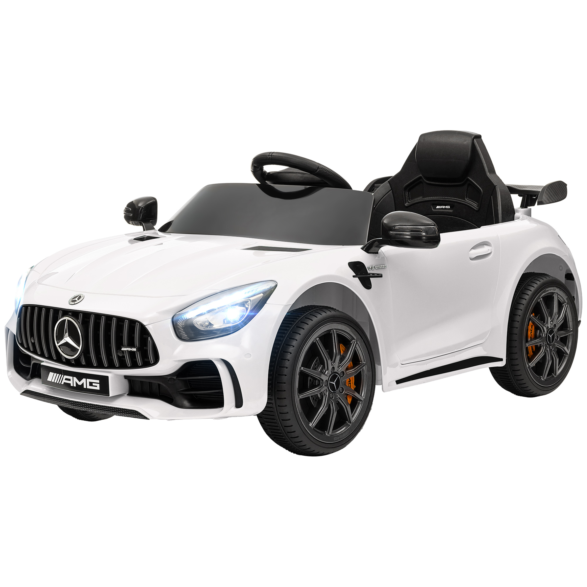 Sähköinen lastenauto, Mercedes, 3-5 km/h, kaukosäädin, valot ja musiikki, valkoinen