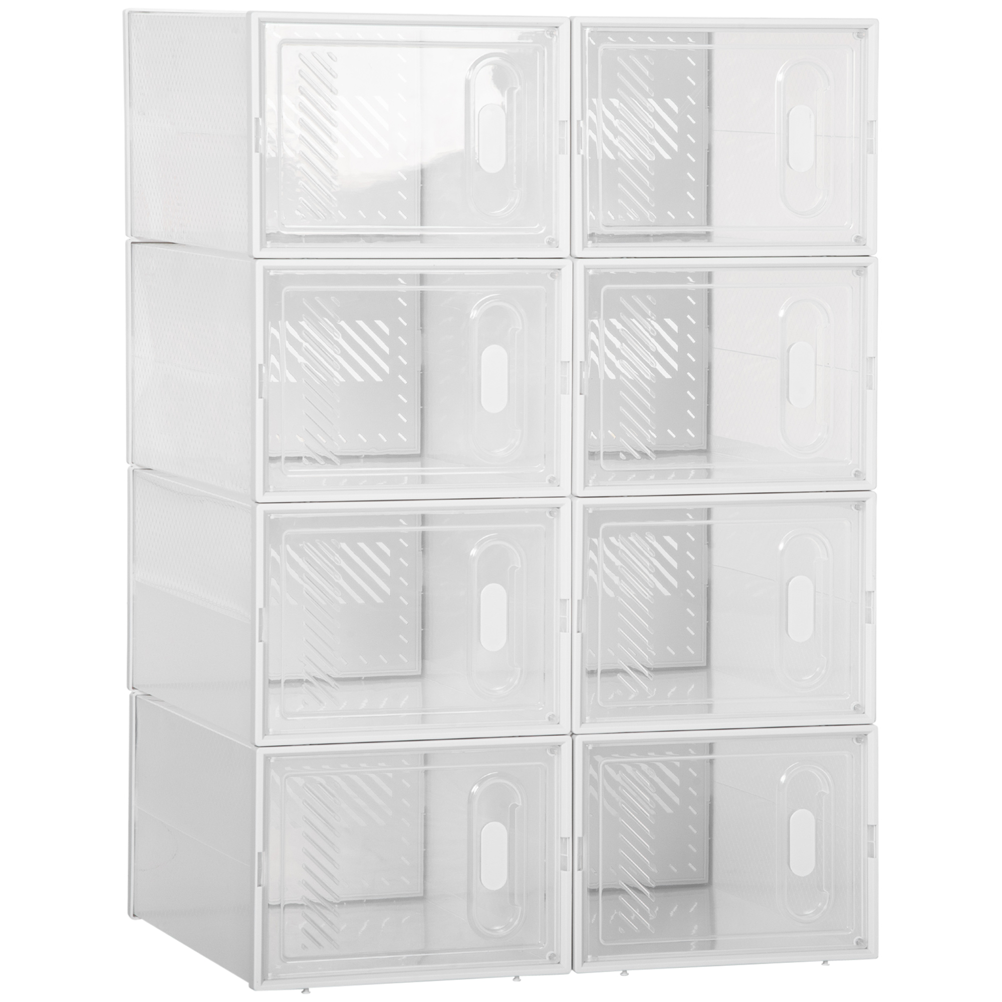 Modulaarinen hyllyjärjestelmä, jossa 8 lokeroa, sisäänrakennettava hyllyyksikkö, 25 cm x 35 cm x 19 cm, läpinäkyvä