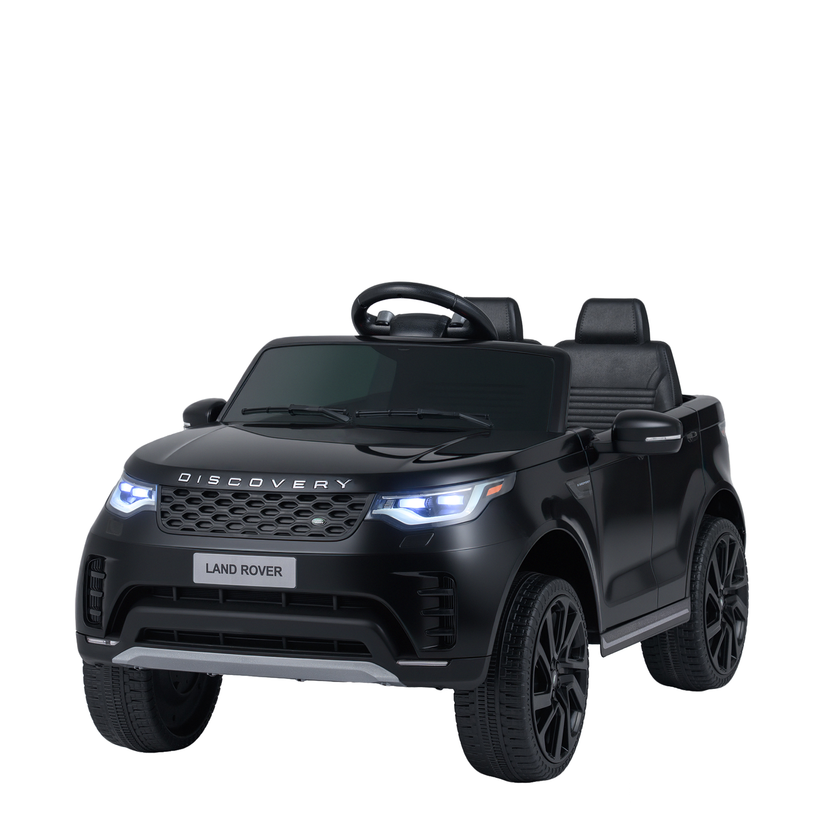 Ametliku litsentsiga Land Rover 12 V elektriline lasteauto, ammortide, LED-tulede ja juhtmevaba ühendusega (alates 3. aastast), must