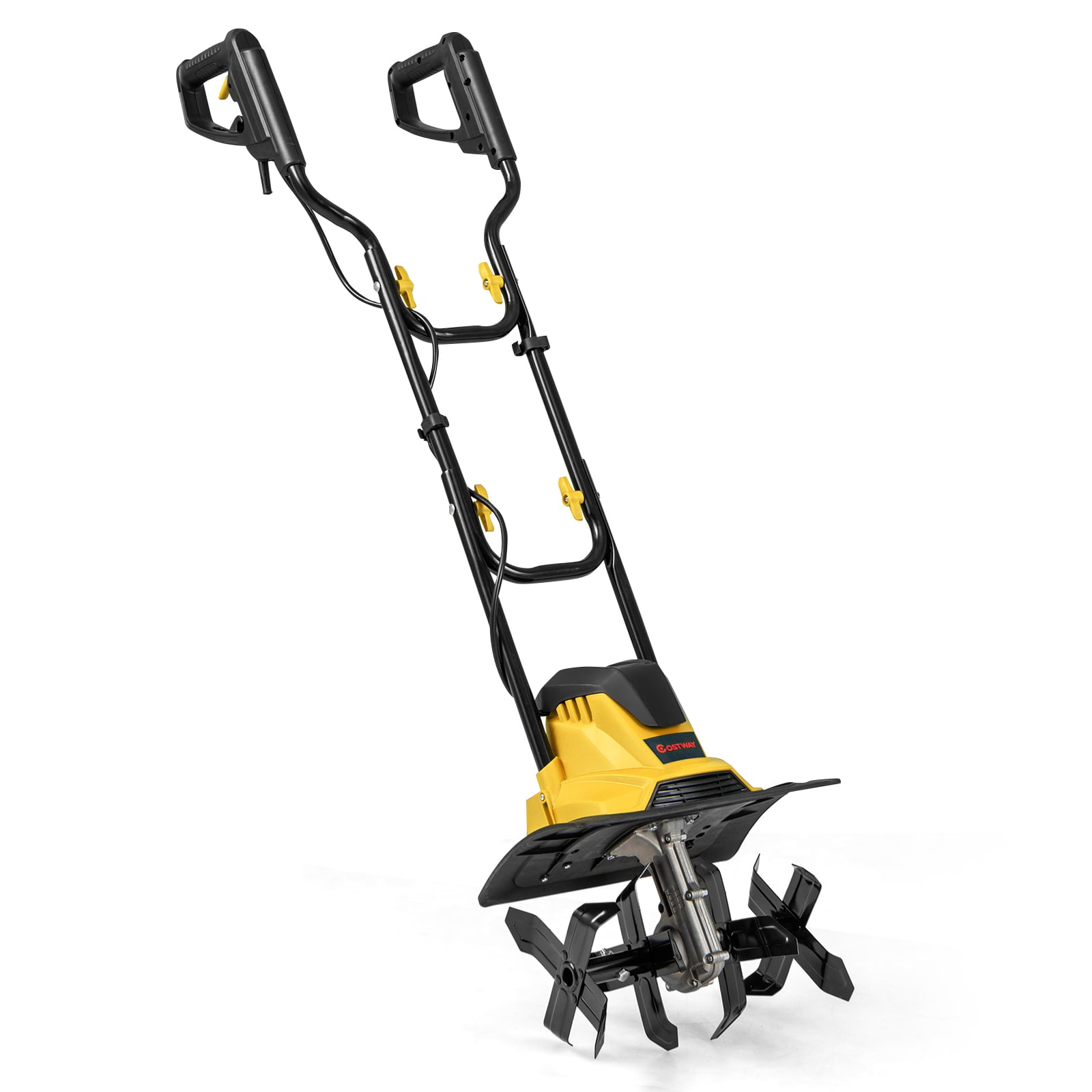 Sähköjyrsin 1200 W | Työleveys 36 cm | Työsyvyys 22 cm | 380 rpm Sähköjyrsin turvakytkimellä ja kahvalla 36,5 x 24 x 138 cm Keltainen
