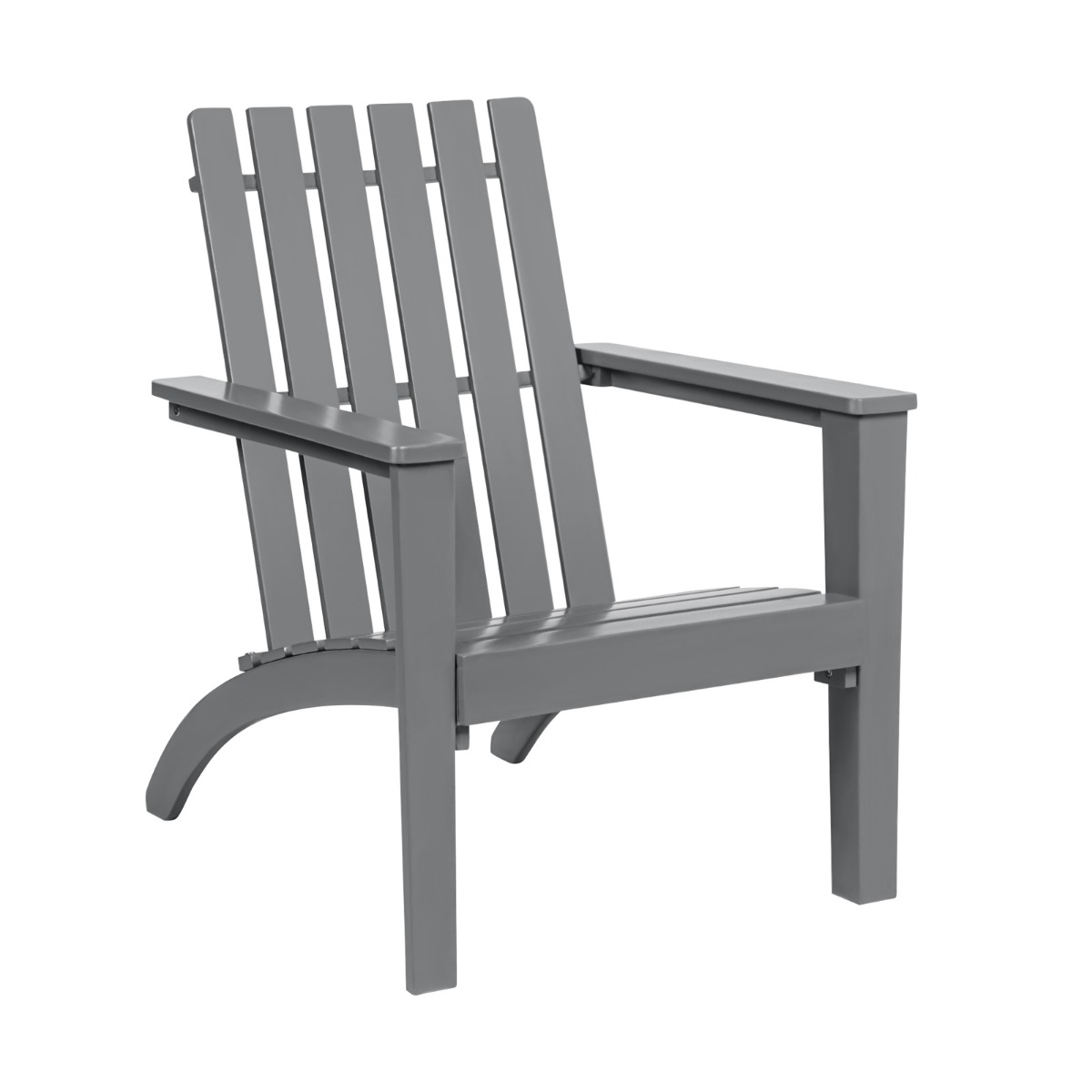 Akaasiapuuta Adirondack puutarhatuoli, ergonominen ja mukava terassituoli (kantavuus jopa 160 kg), harmaa