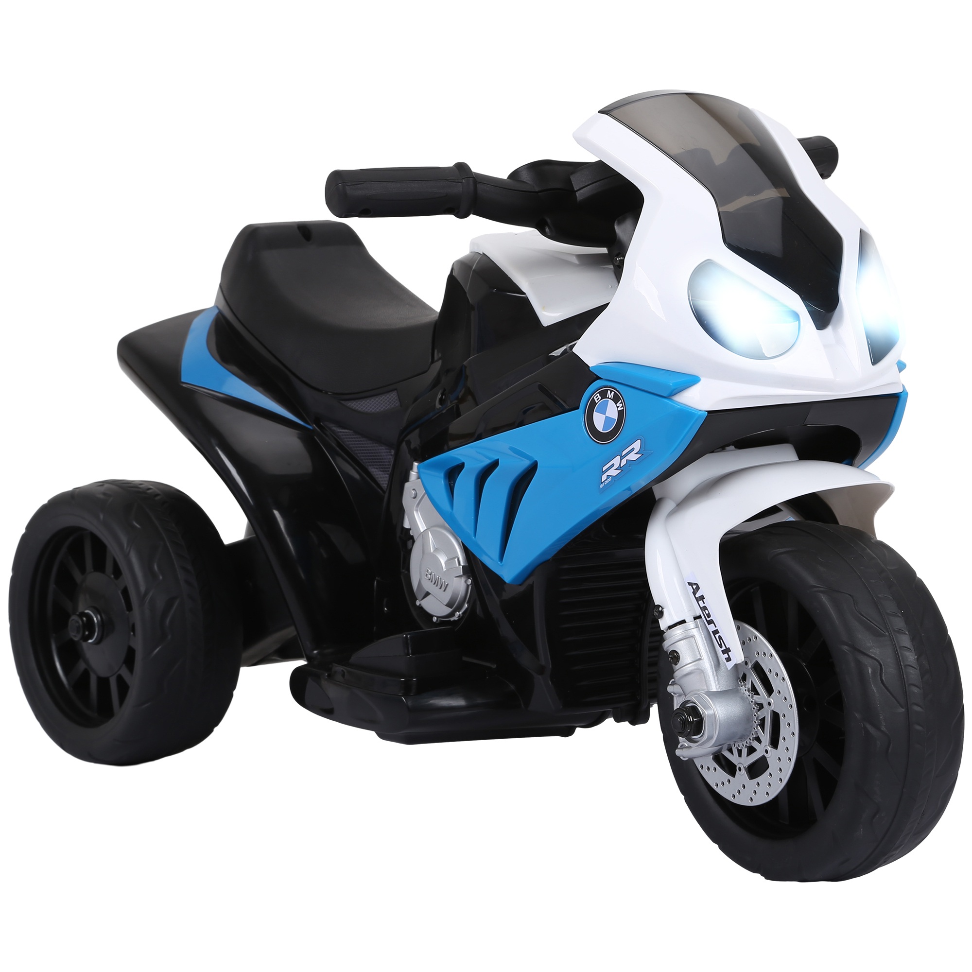 Sähkömoottoripyörä lapsille BMW S1000RR 6V sähkömoottoripyörä ajovaloilla ja musiikilla, 2,5 km/h, lapsille 18-36 kuukautta, sininen
