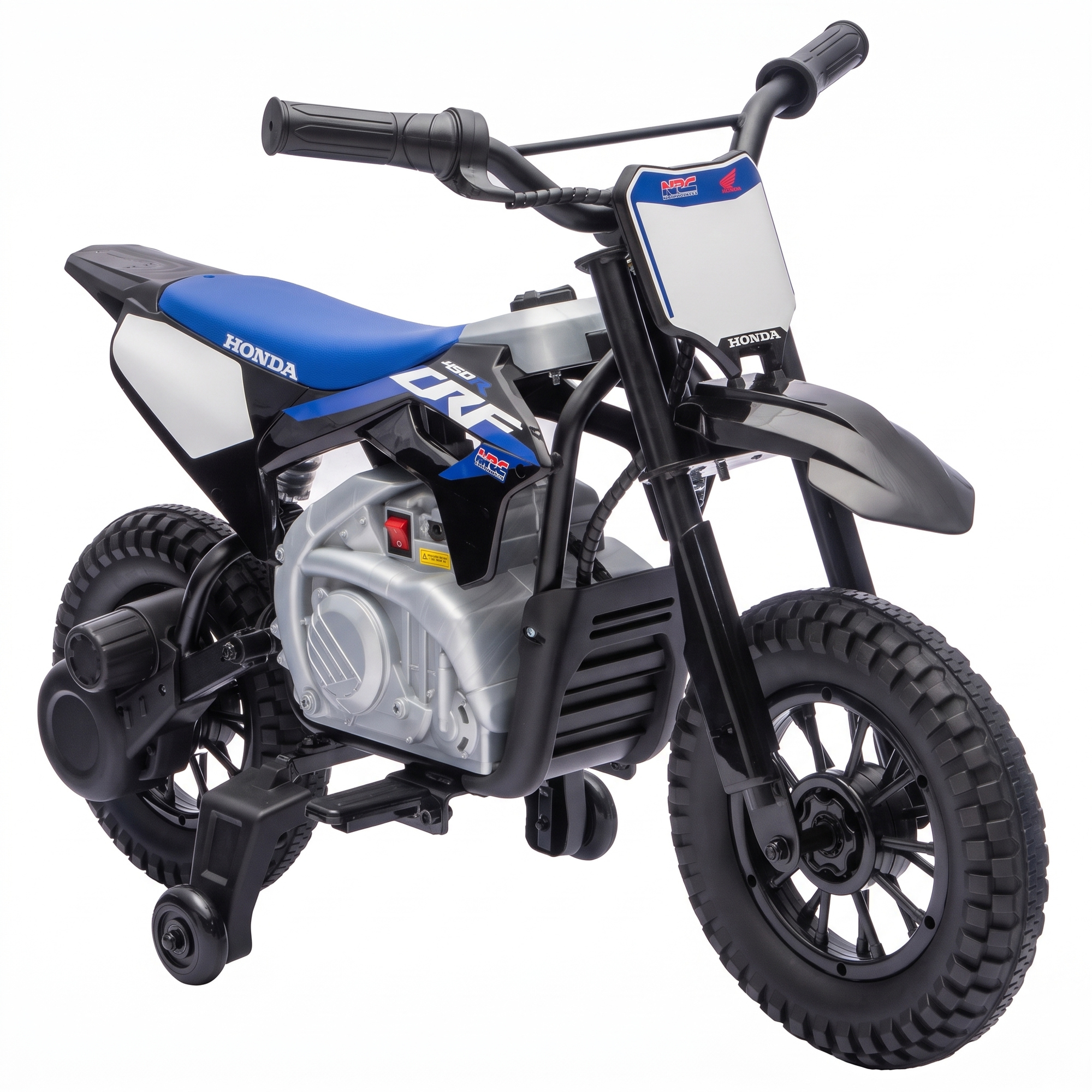 Sähkömoottoripyörä lapsille HONDA CRF 450R 12V lasten motocross 35W moottorilla, litiumakulla, takajousituksella, 12 tuuman renkailla