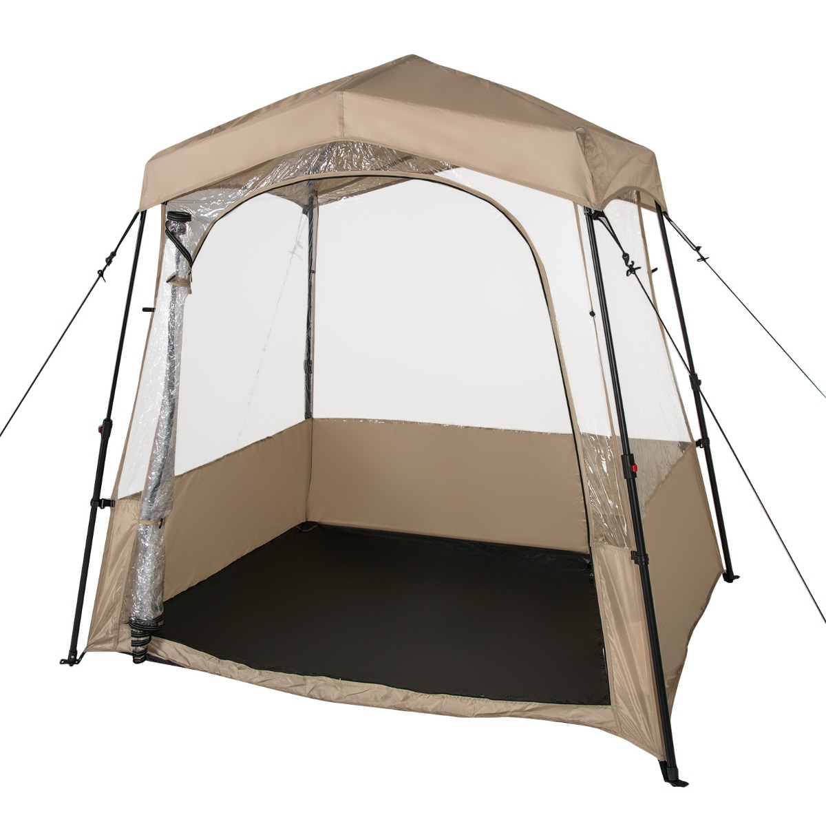 Pop Up -urheiluteltta kantolaukulla, kannettava kirkas PVC-kuplateltta kalastukseen ja retkeilyyn 180 cm ruskea
