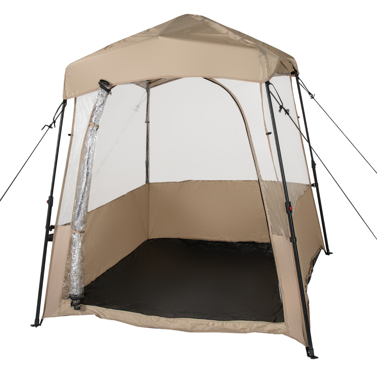 Pop Up -urheiluteltta kantolaukulla, kannettava kirkas PVC-kuplateltta kalastukseen ja retkeilyyn 183 cm ruskea