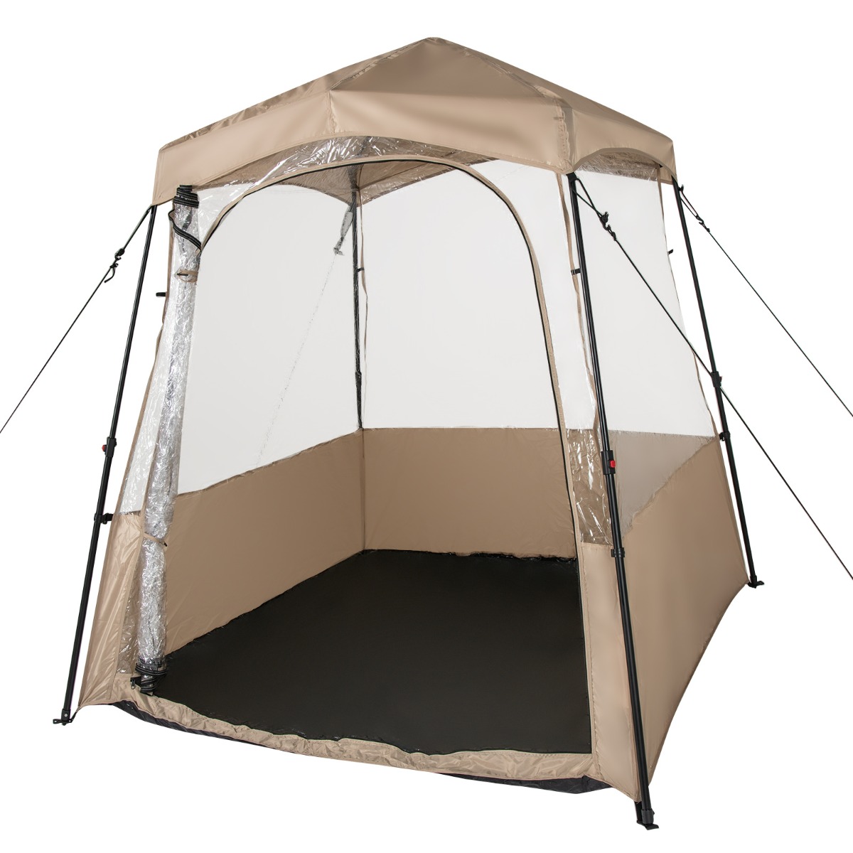 Pop Up -urheiluteltta kantolaukulla, kannettava kirkas PVC-kuplateltta kalastukseen ja retkeilyyn 160 cm ruskea