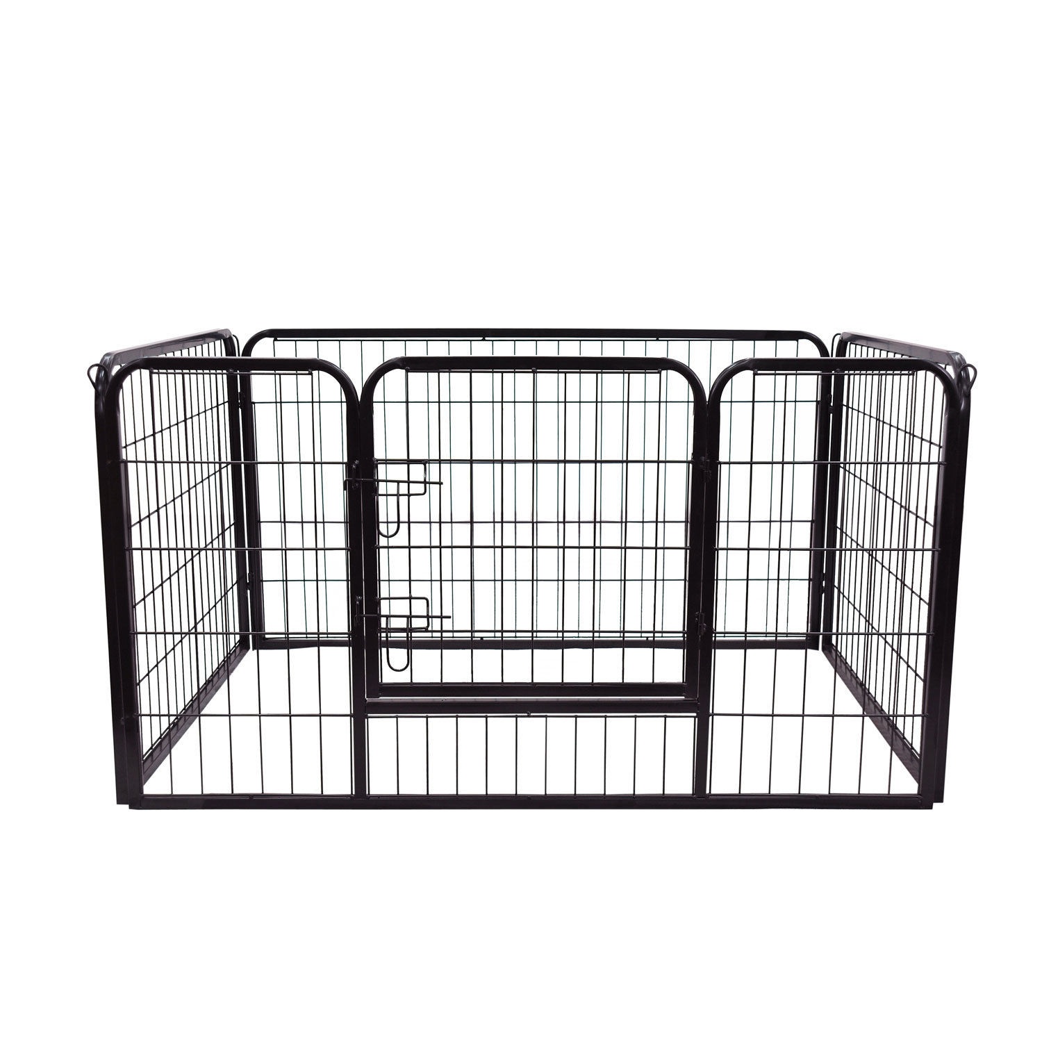 Kokoontaitettava pentuaitaus yhdellä ovella, 129 cm x 84 cm x 70 cm, musta