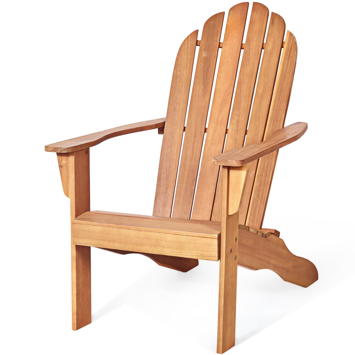 Adirondack-tyylinen puinen puutarhatuoli ja terassituoli, luonnonpuuta