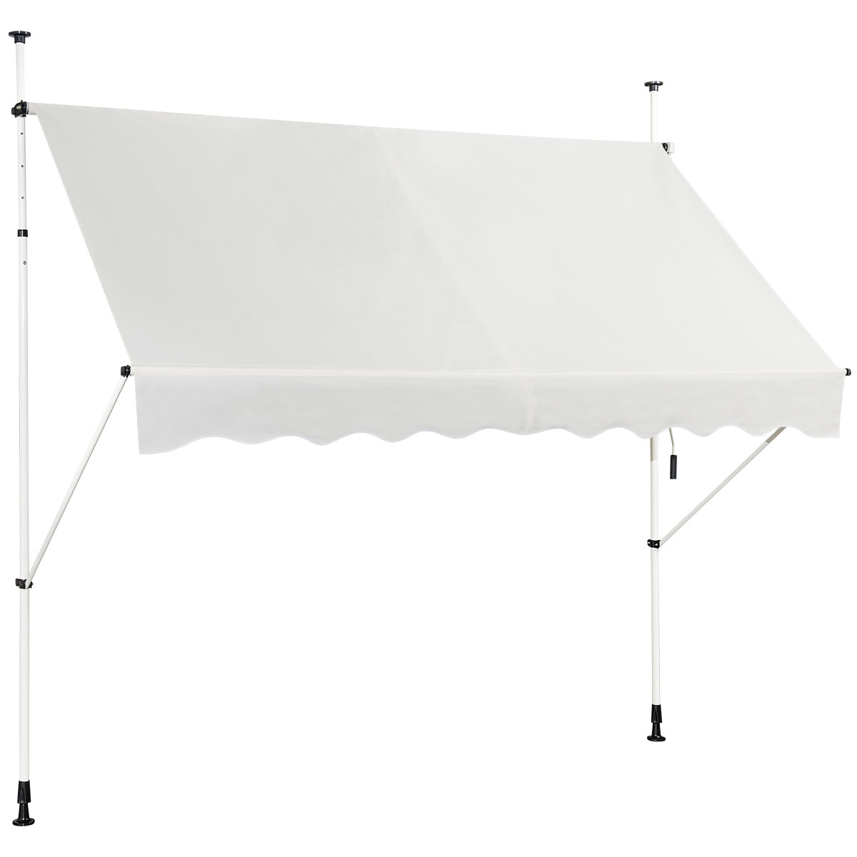 Vändaga reguleeritav teleskoop-markiis ja terrassi päikesekaitse (250x120 cm) beež