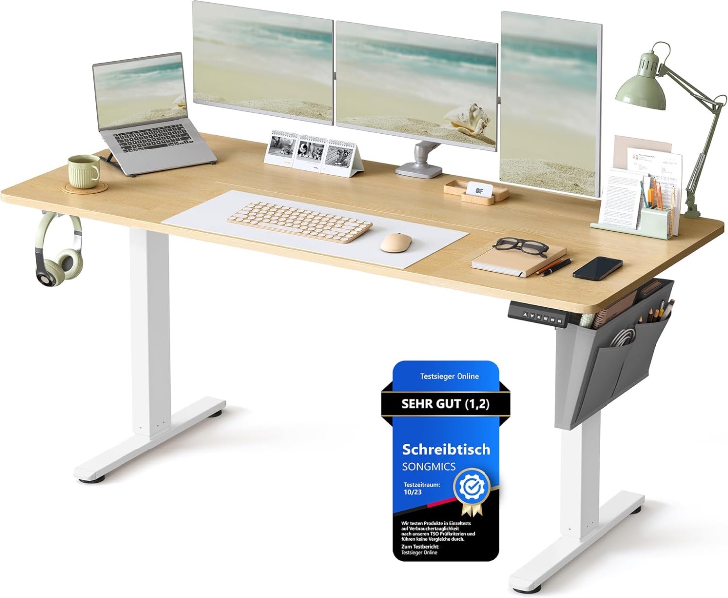Elektriliselt reguleeritav kõrgusega kirjutuslaud 60 x 120 x (72-120) cm reguleeritav laud mälufunktsioon 4 kõrguse