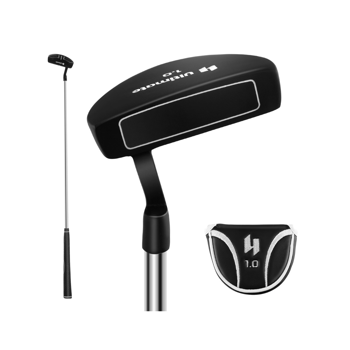 Golf-putteri päänsuojalla, 88,9 cm mallet-tyylinen putteri oikeakätiselle
