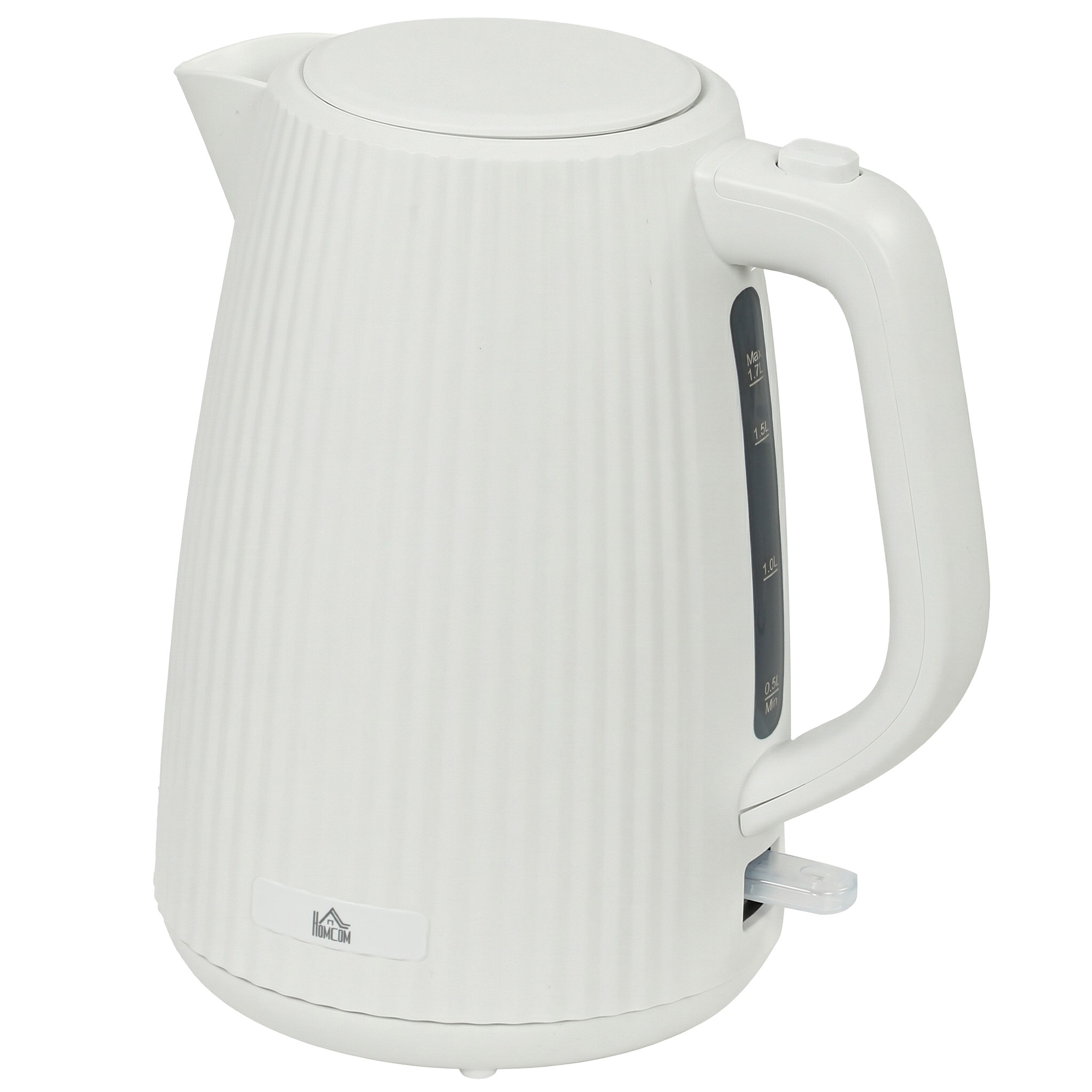 Sähköinen vedenkeitin, 1,7 l, 2200 W, nopea keittäminen, irrotettava kalkkisuodatin ja automaattinen virrankatkaisu, kermanvalkoinen