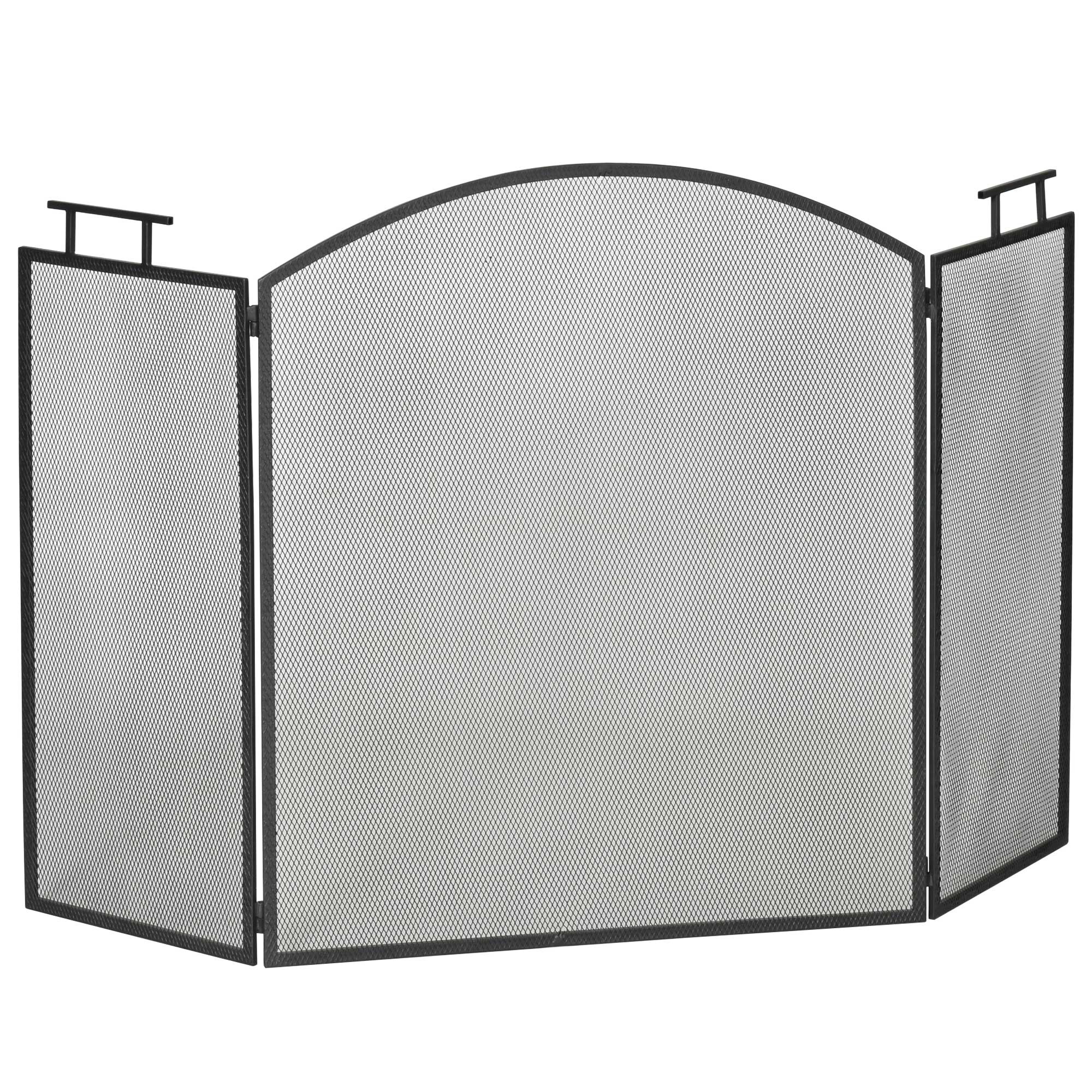 Taittuva palosuojaverkko, Takan palosuojaverkko, Palosuoja, Takan palosuojaverkko, Liesisuojaverkko, Metalli, 110 x 24 x 76,5 cm, Musta