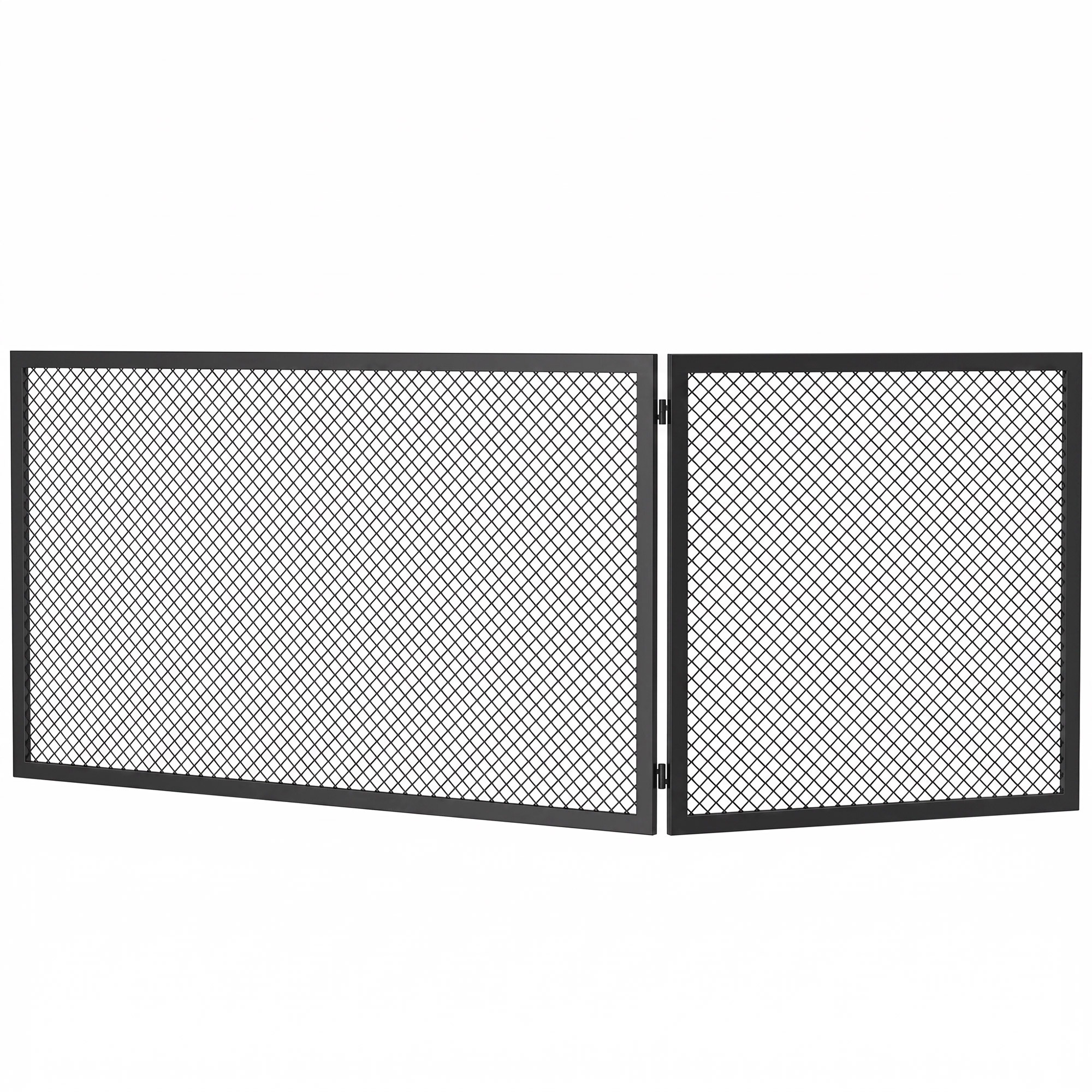 Takkasuojaverkko, kokoontaitettava metallinen kipinäsuoja olohuoneeseen, makuuhuoneeseen, 141 × 50cm, musta