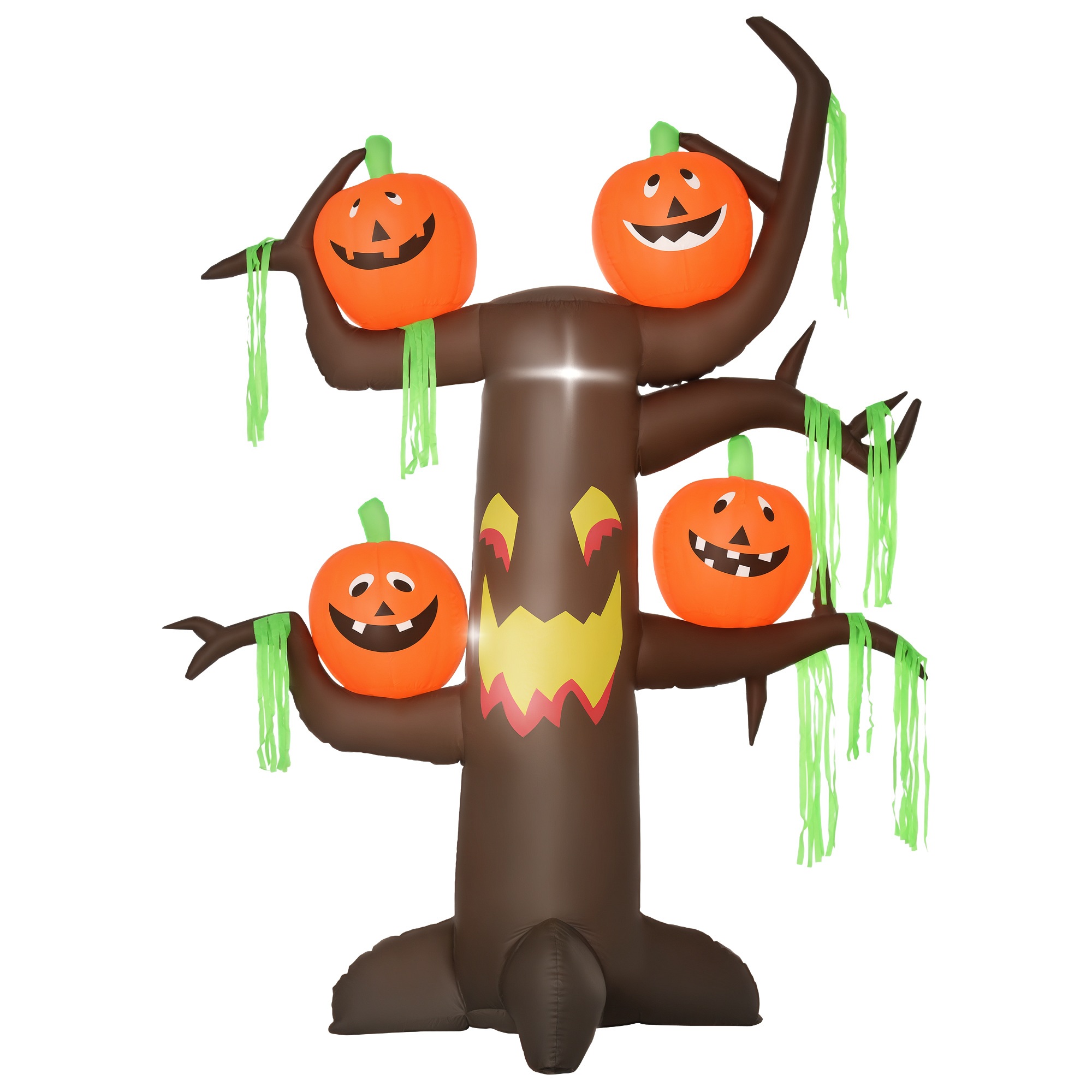 Puhallettava kummituspuukurpitsa Halloween-koristehahmo LED-valaistuksella, polyesteri, 180x80x240cm