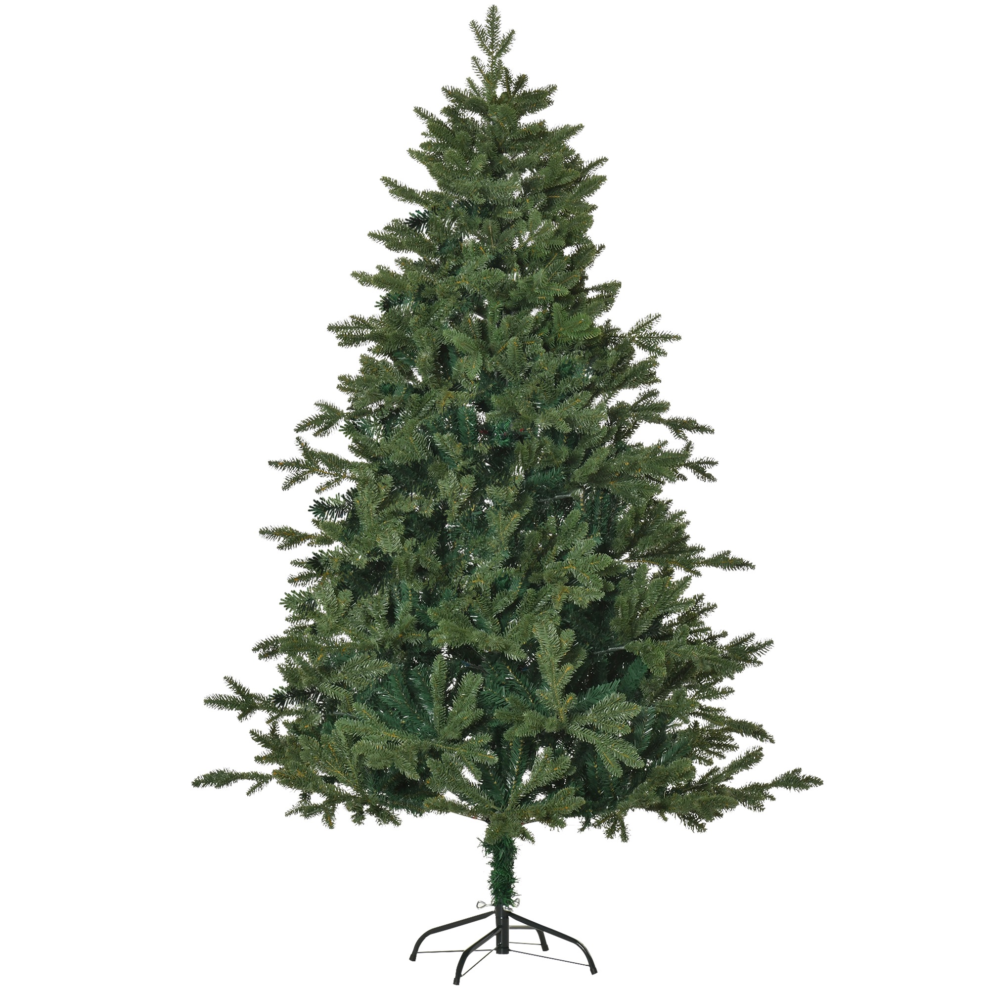 Tekokuusi 180 cm, keinokuusi 748 oksalla, 3 eri lehden muotoa, palosuojattu, metallijalustalla sisäkäyttöön