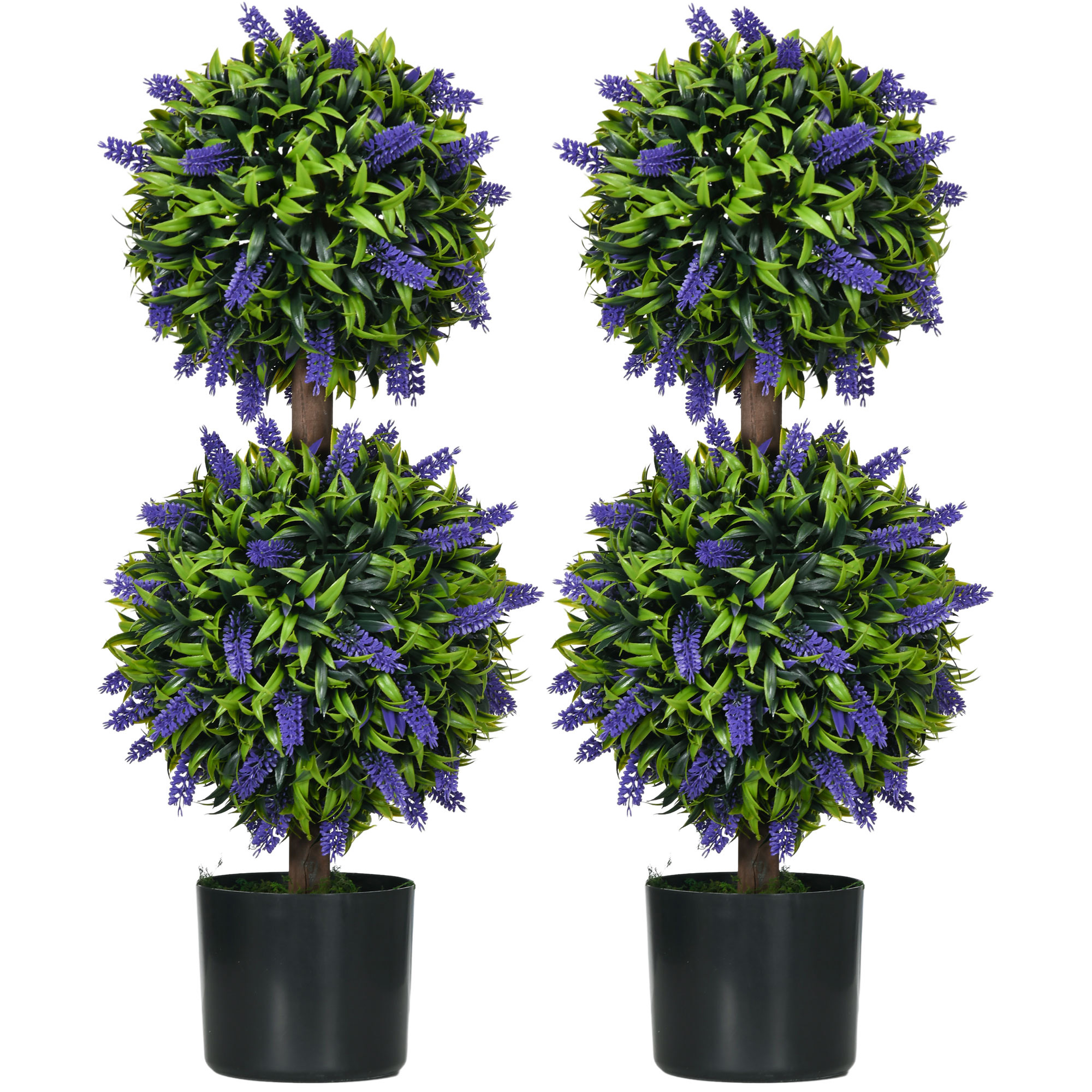 2 tekokasvin setti, UV-säteilyä kestävä tekokasvi kukkaruukussa, 70 cm huonekasvi olohuoneeseen, puutarhaan