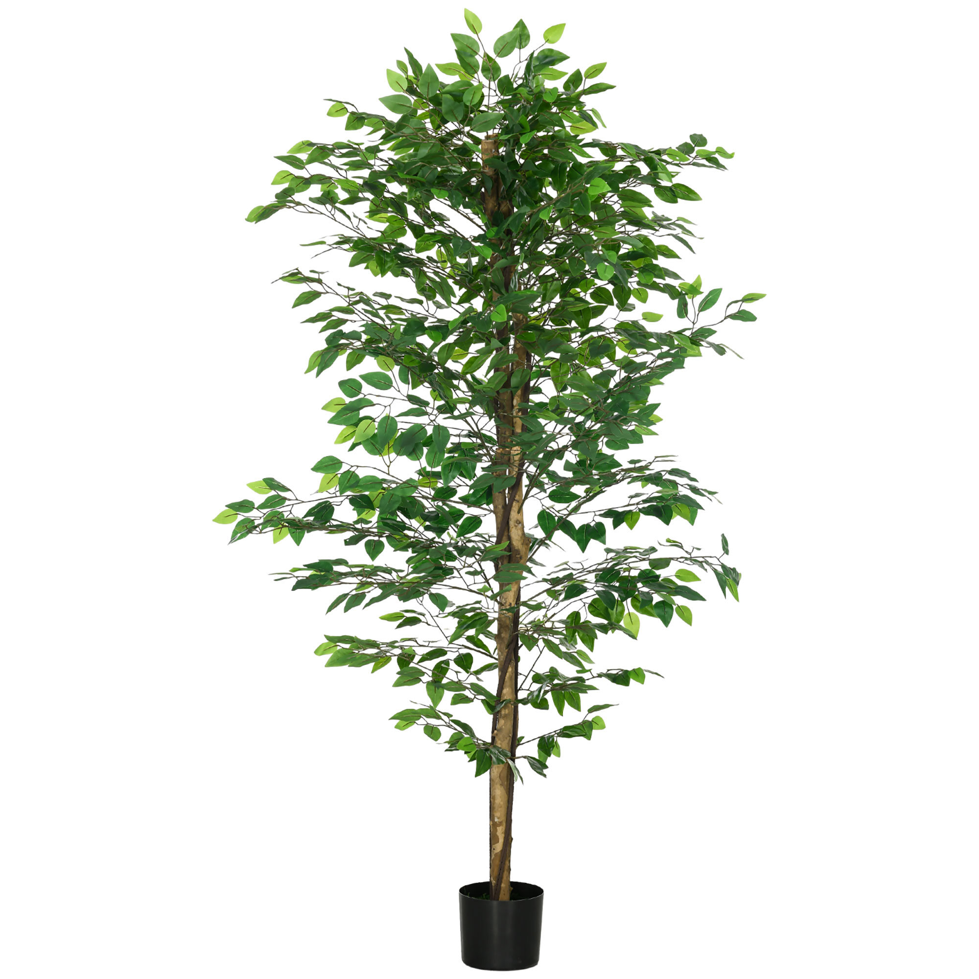 Keinotekoinen viikunapuu, realistinen, helppohoitoinen, ruukku mukaan lukien, 180 cm korkea, vihreä