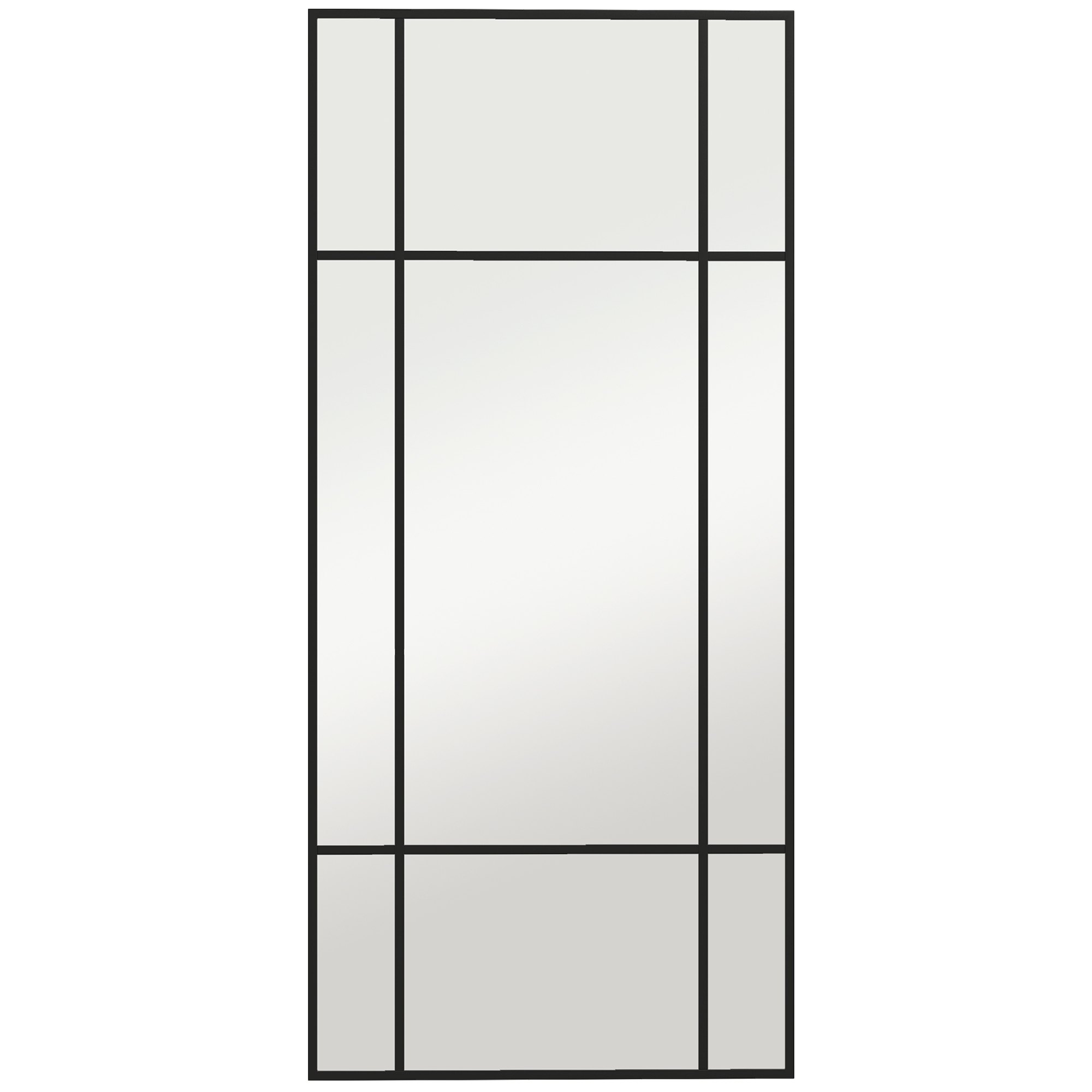 Seinäpeili, koristeellinen peili metallikehyksillä, mustat raidat, monikerroksinen lasi, 50L x 2S x 110K cm
