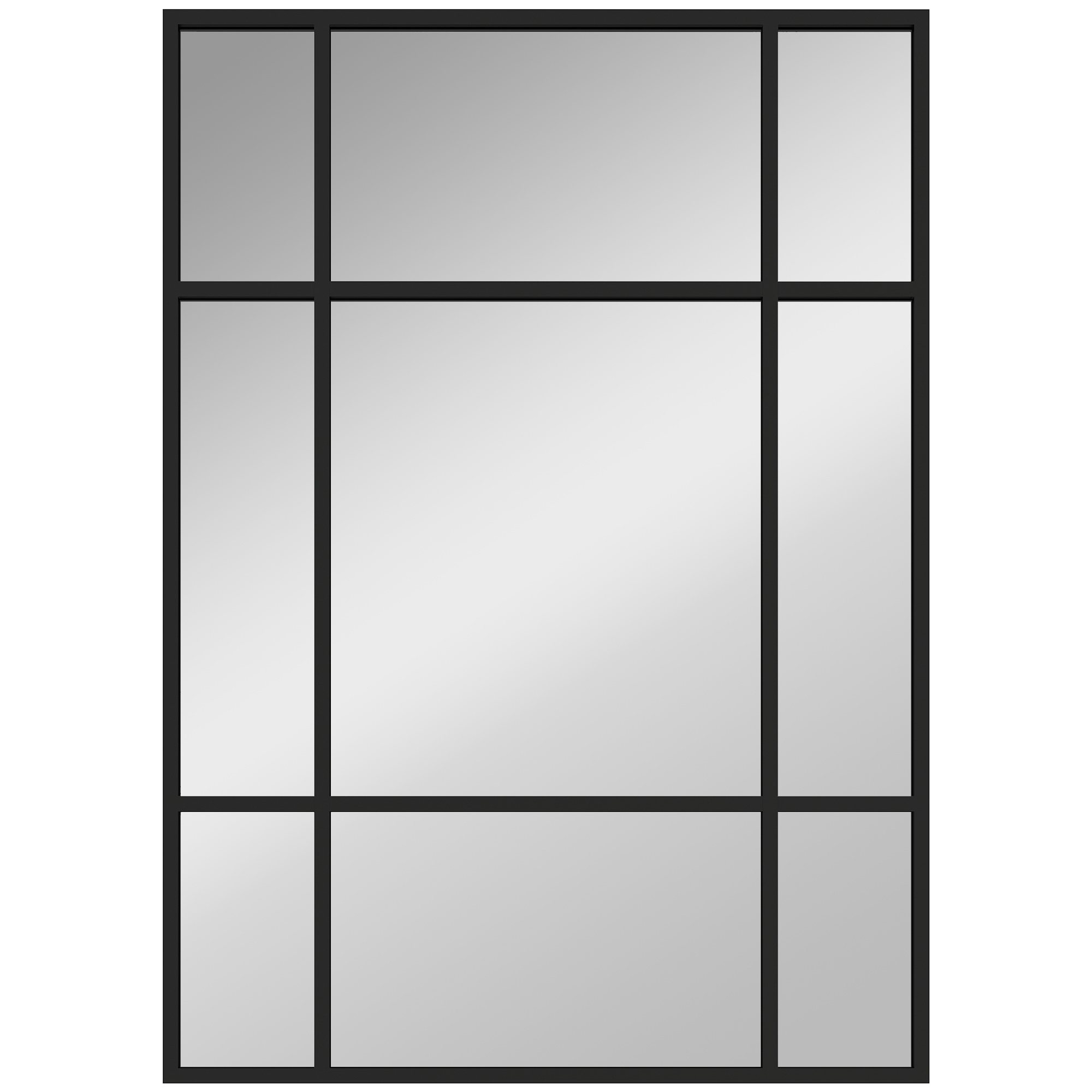 Seinäpeili, koristeellinen peili metallikehyksillä, mustat raidat, monikerroksinen lasi, 50L x 2S x 70K cm