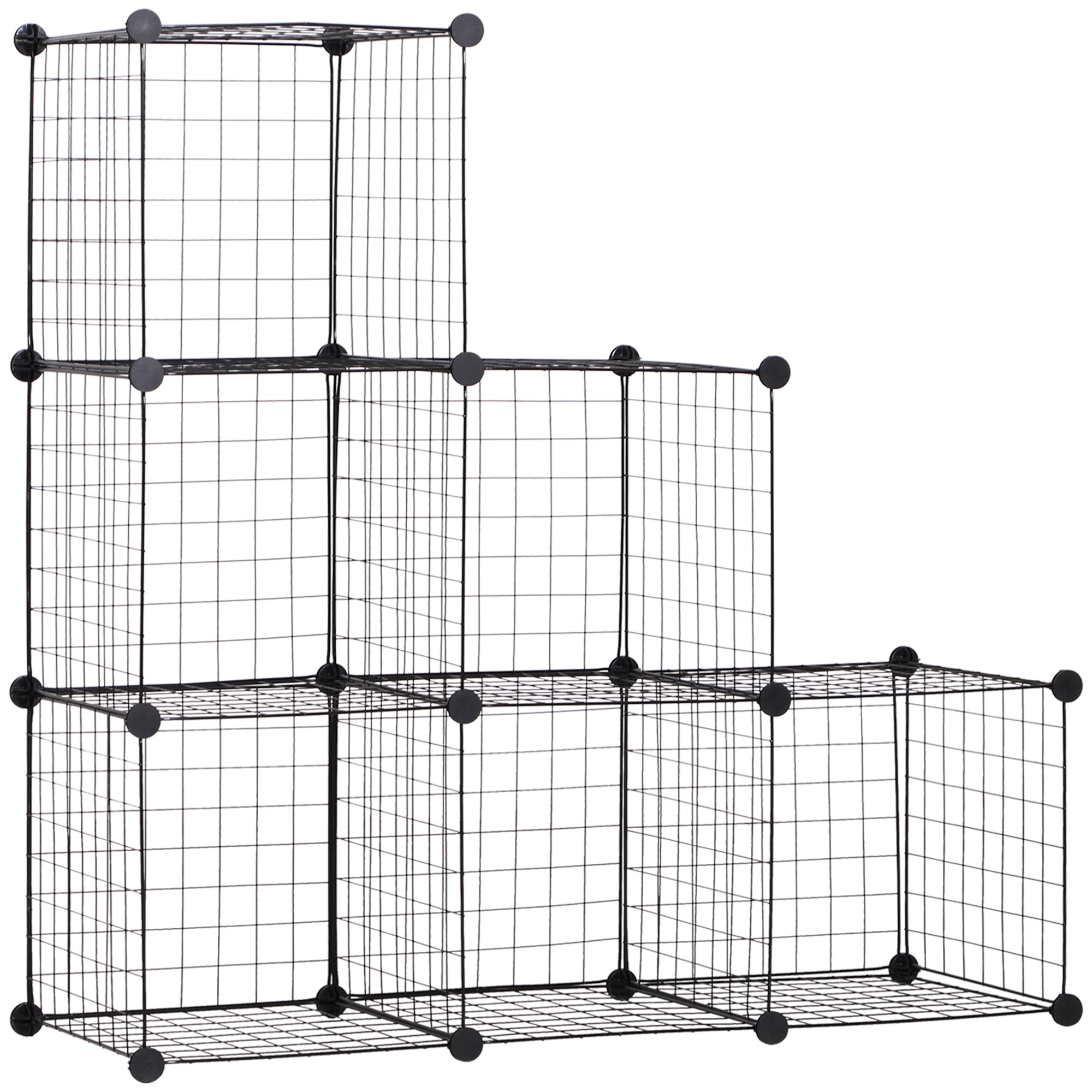 Metallinen kuutiohylly, säädettävä kuutiokaappi vaatteille, kirjoille, leluille, joustava, 109P x 37L x 109K cm, musta