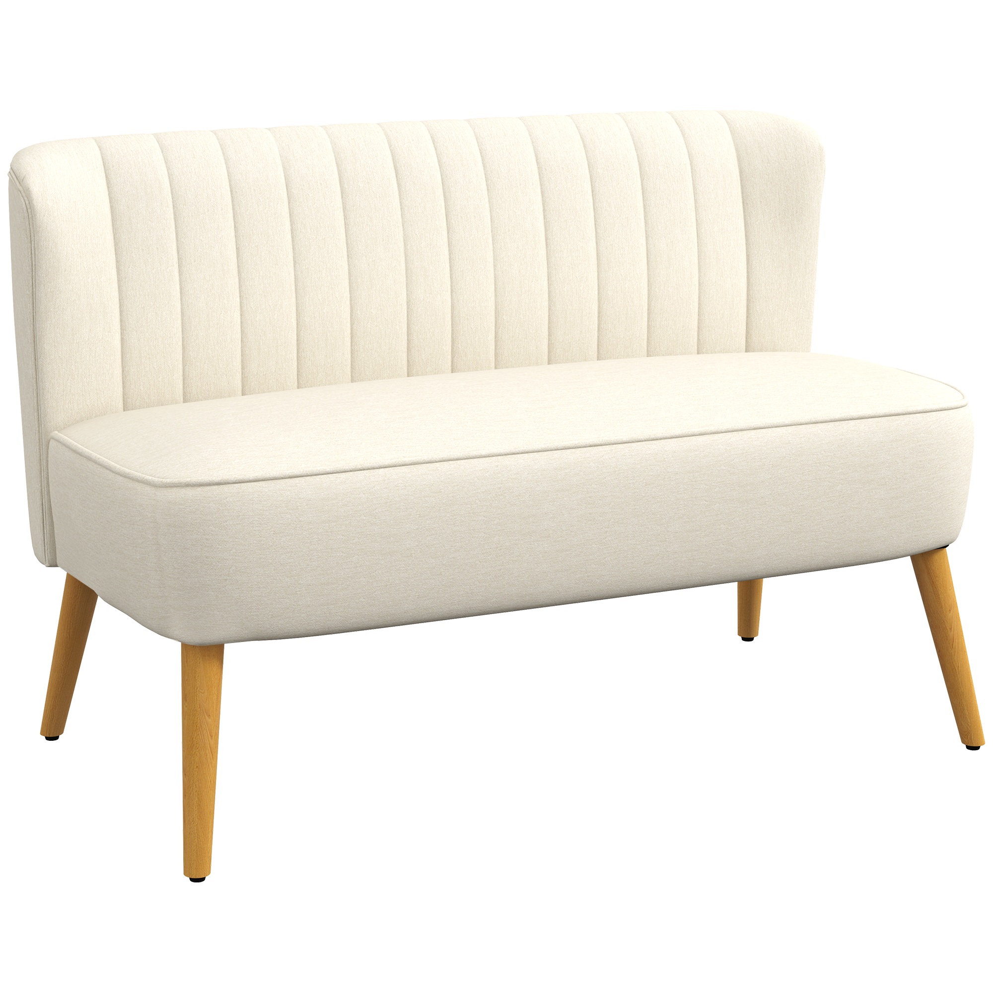 2-istuttava sohva, pehmeä verhoilu, helppohoitoinen päällinen, jopa 220 kg, 117 x 56,5 x 77 cm, kermanvalkoinen