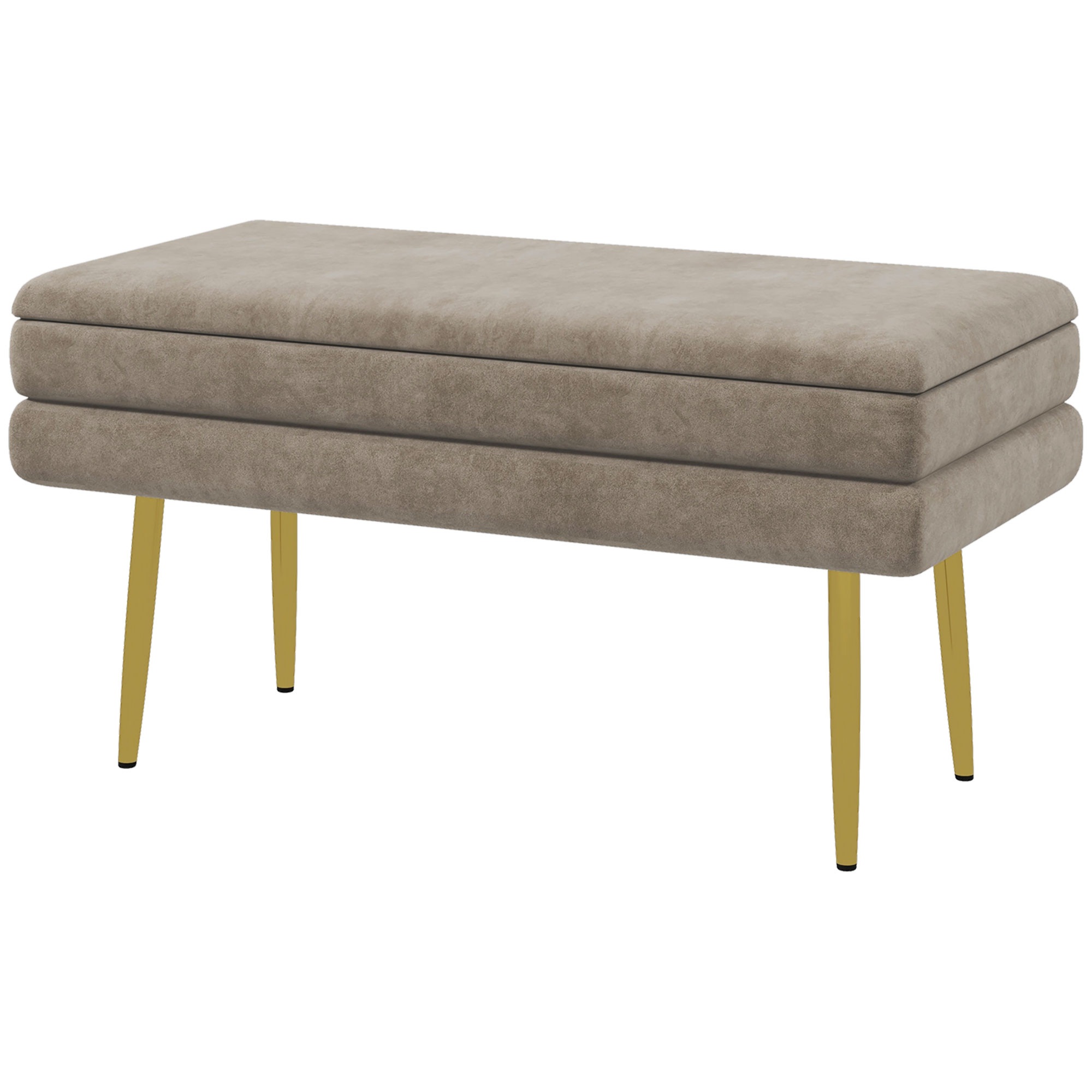 Verhoiltu penkki säilytystilalla, terästä, 79,5 cm x 37,5 cm x 43 cm, beige