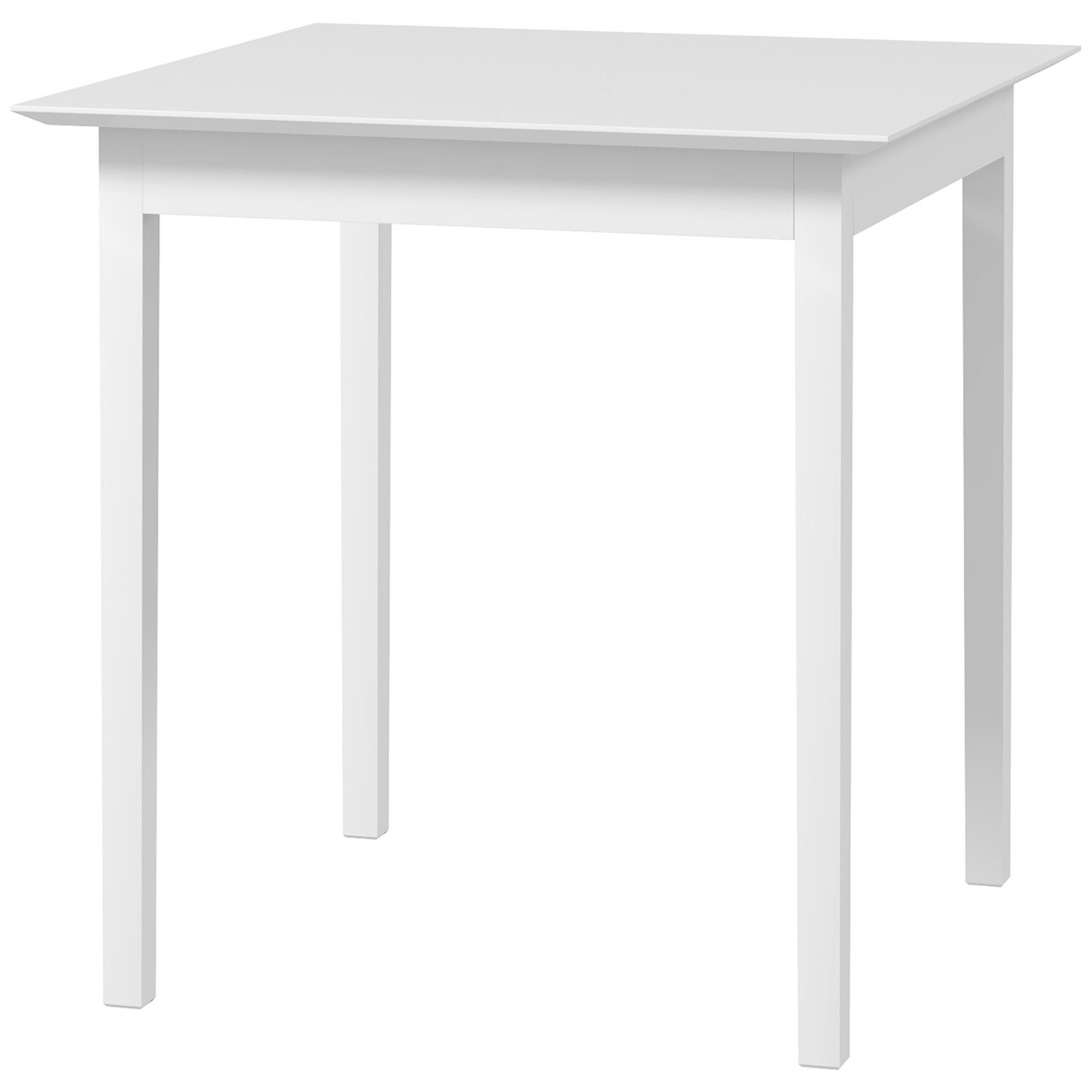 Keittiönpöytä, ruokapöytä, neliönmuotoinen pöytä, moderni muotoilu, 75 cm x 75 cm x 76 cm, valkoinen