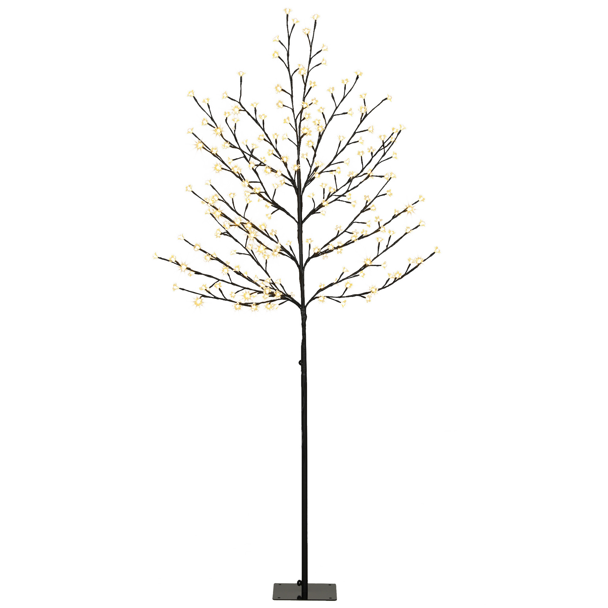 LED-kirsikankukkapuu 180 cm 200 LEDillä, keinotekoinen valaistu puu 20 taipuisalla oksalla, joulukoriste