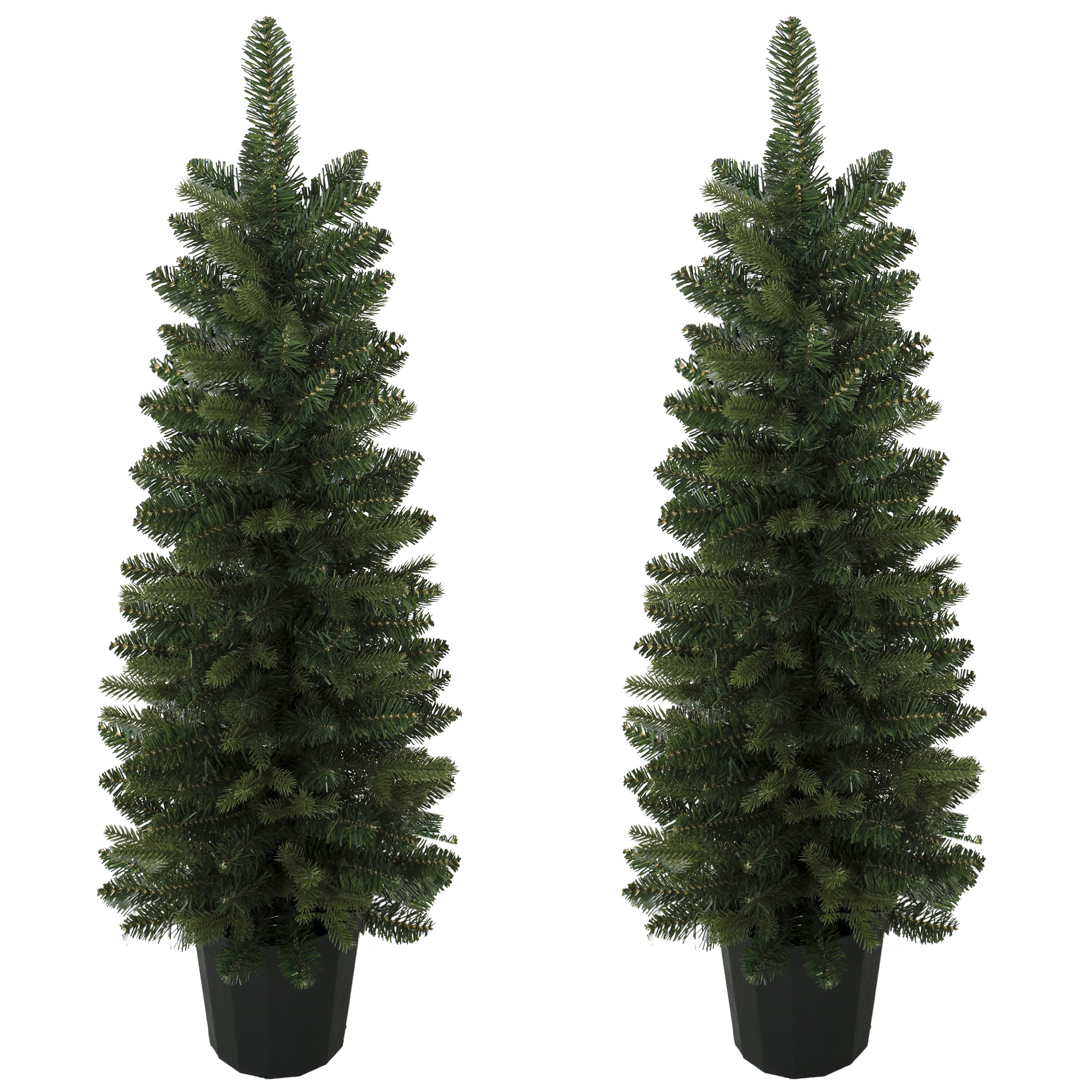 2 tekokuusen setti, 120 cm, kuusi sisäänkäynnille 170 oksanpäällä, ruukunjalka, vihreä