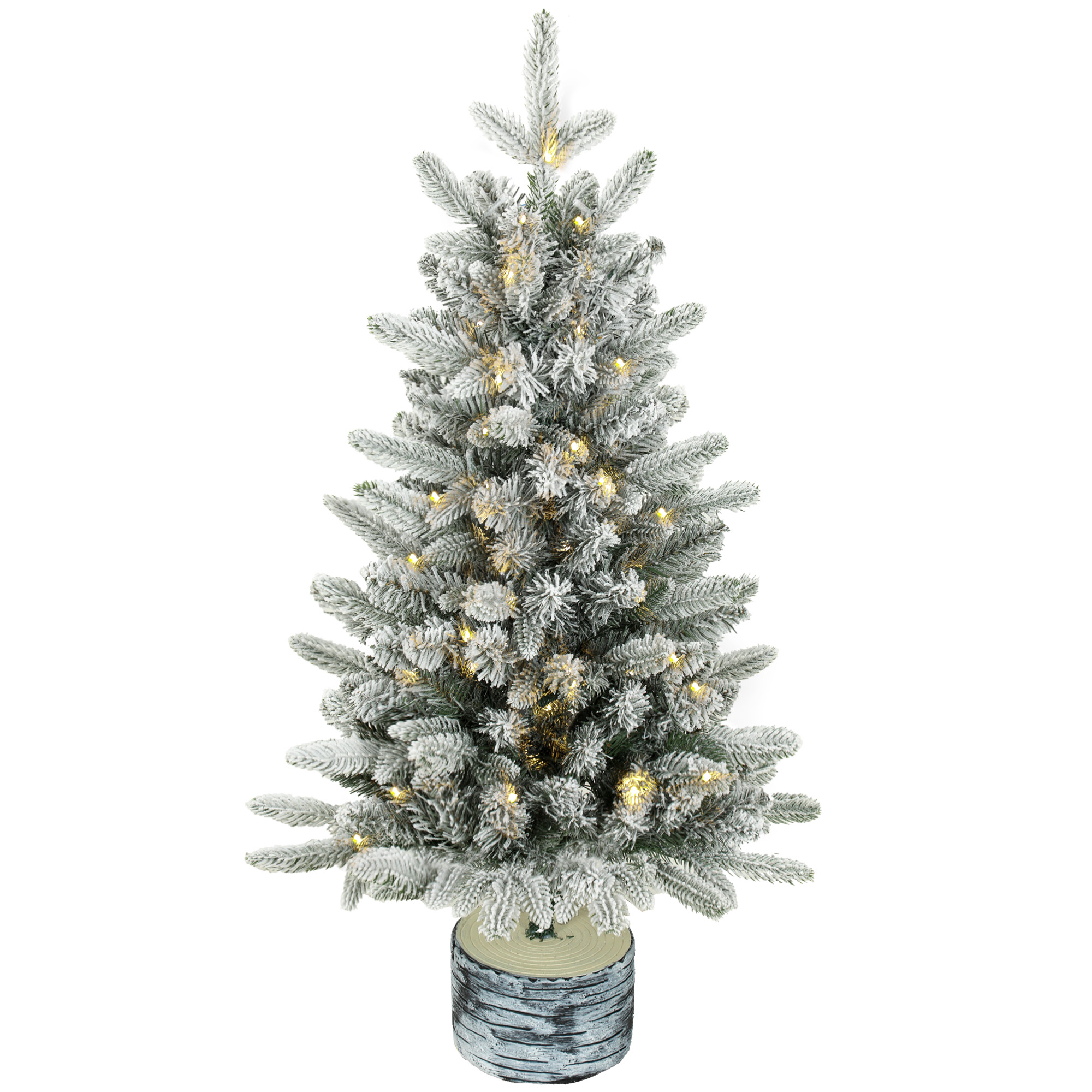 Keinotekoinen joulukuusi, 90 cm joulukuusi 50 LED-valolla, 240 kärjellä, tekolumi, magnesiumoksidipohja