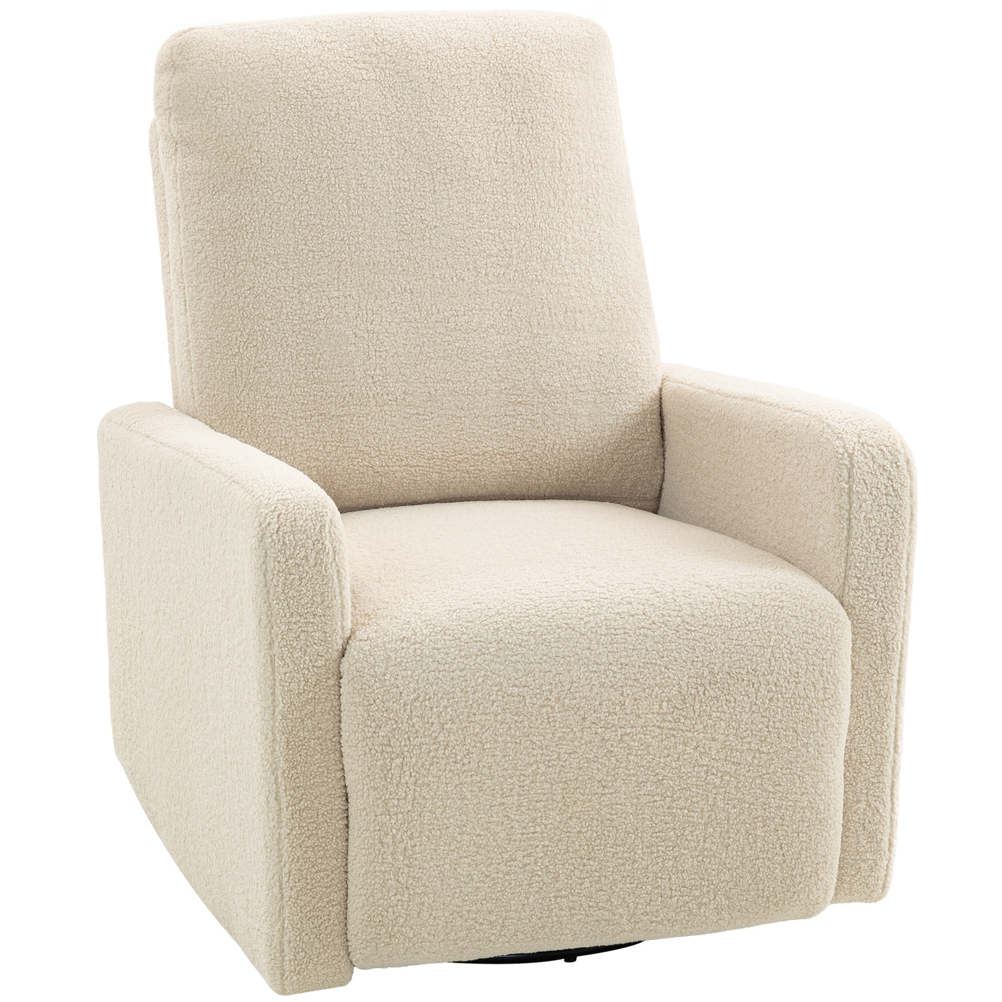 Nojatuoli, rentoutumistuoli fleecepäällisellä, säädettävä selkänoja, verhoiltu tuoli, teräs, beige